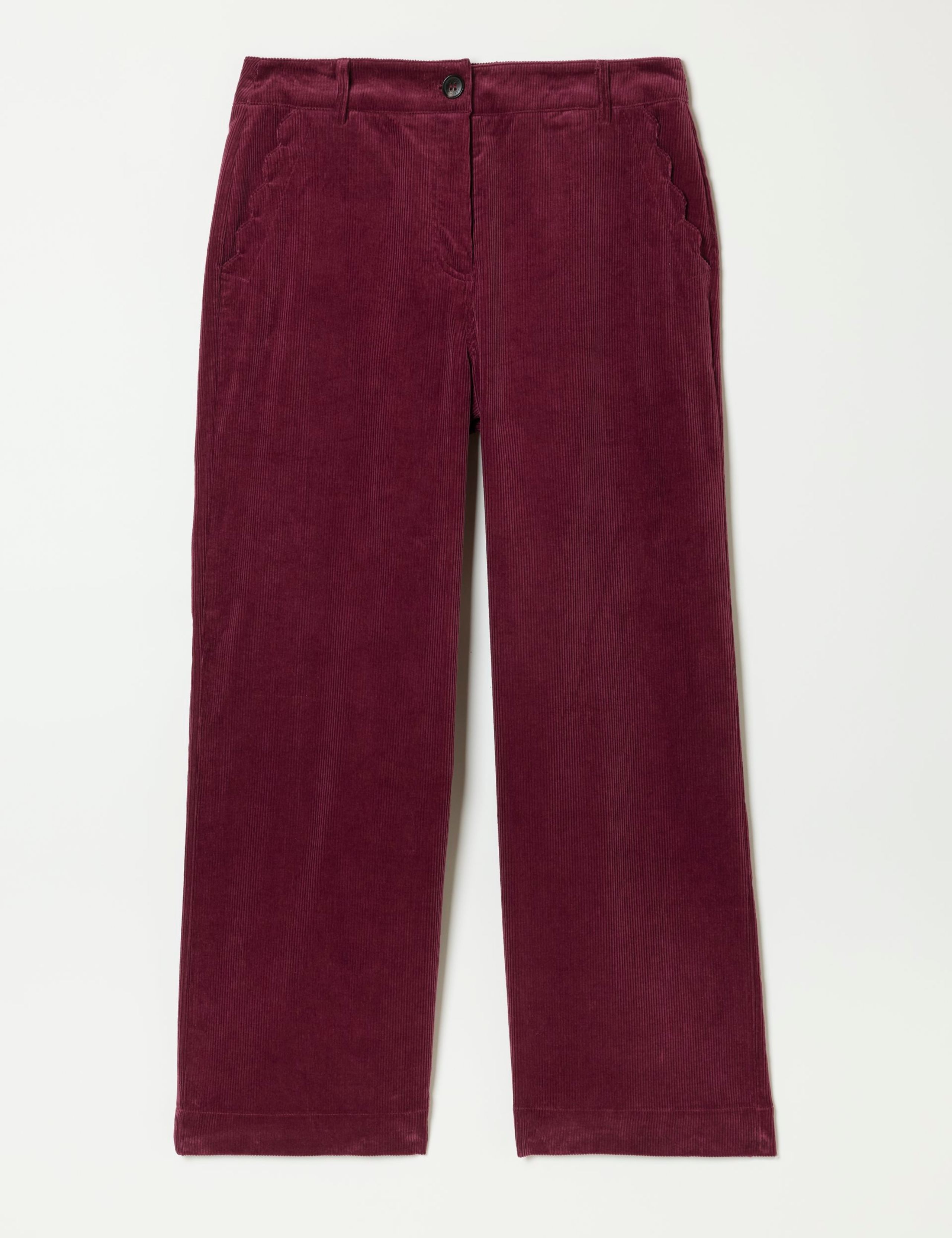 Cord Textured Wide Leg Cropped Trousers 2 of 5