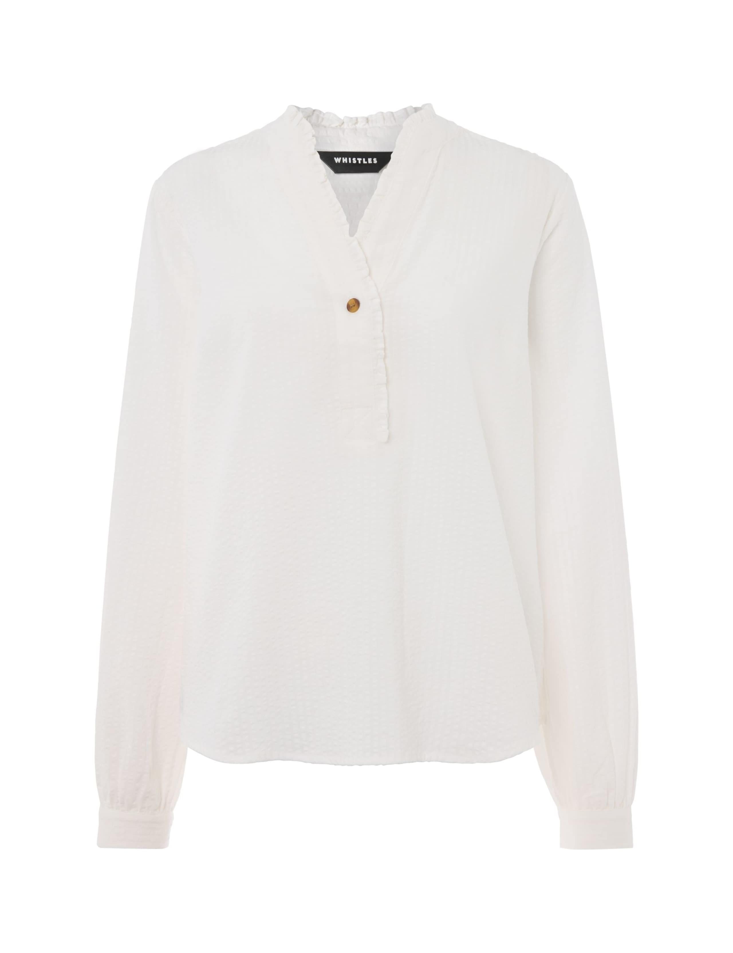Pure Cotton Textured V-Neck Frill Blouse 2 of 4
