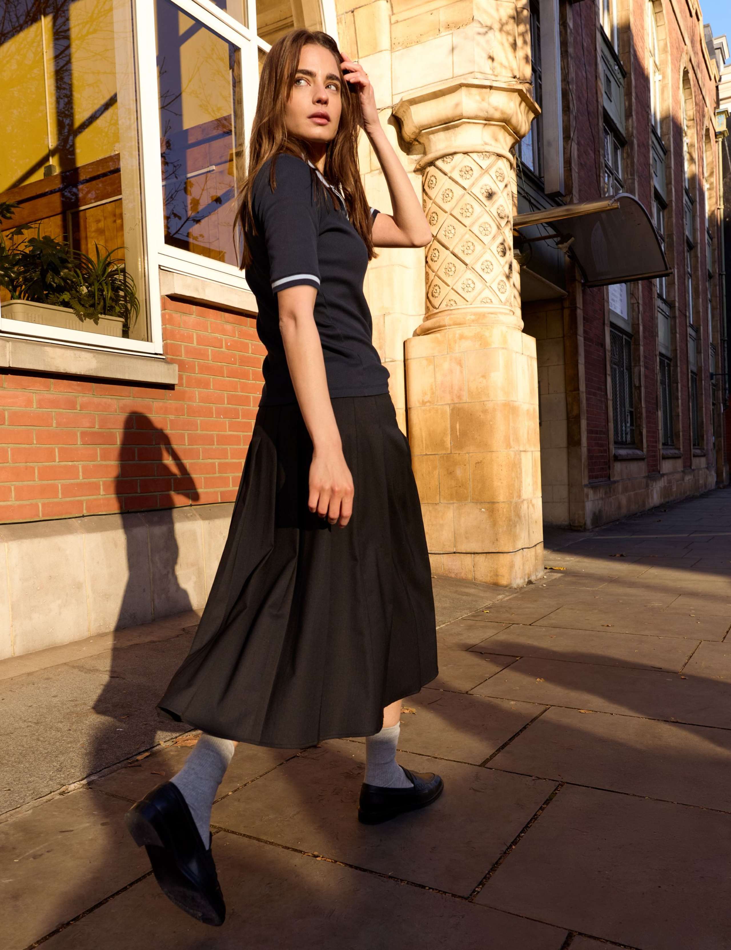 Pure Cotton Ribbed Half Zip Top 4 of 4