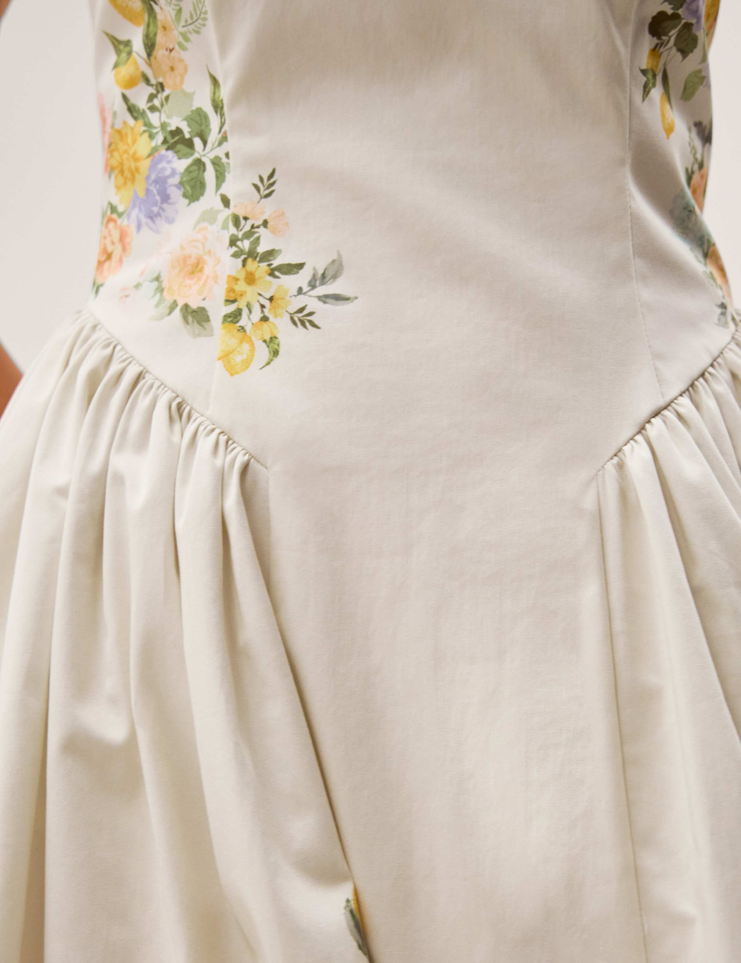 Cotton Rich Floral Square Neck Midi Dress 5 of 5