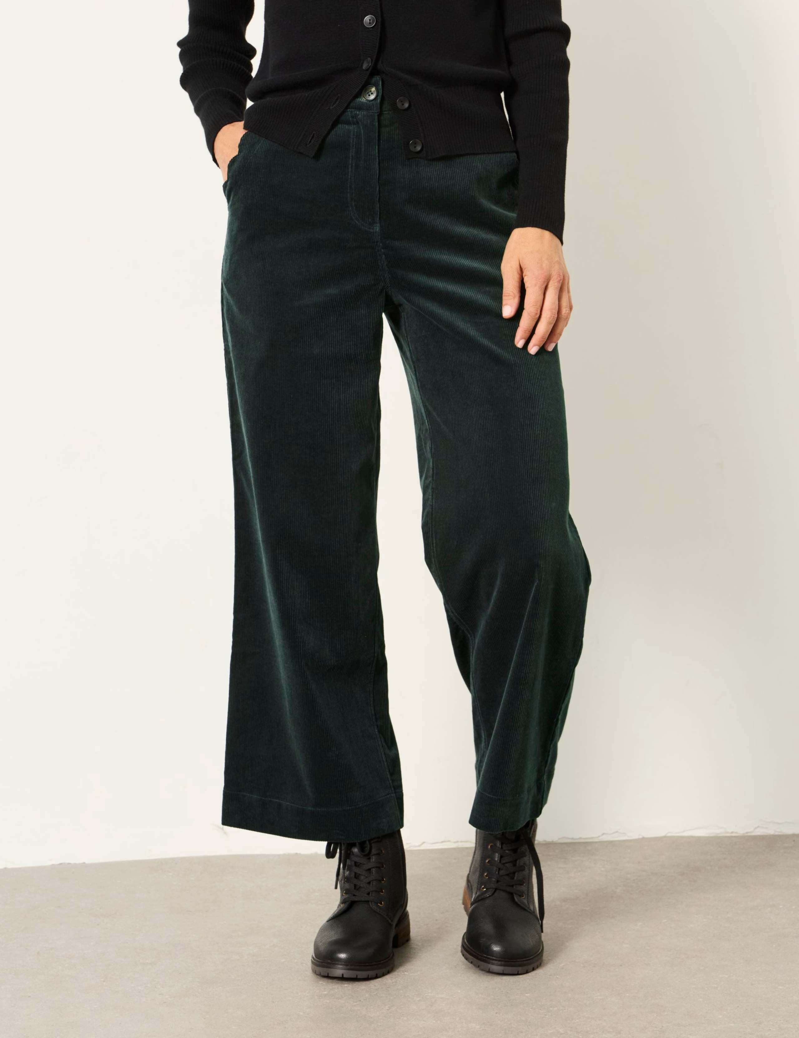 Cord Textured Wide Leg Cropped Trousers 3 of 6