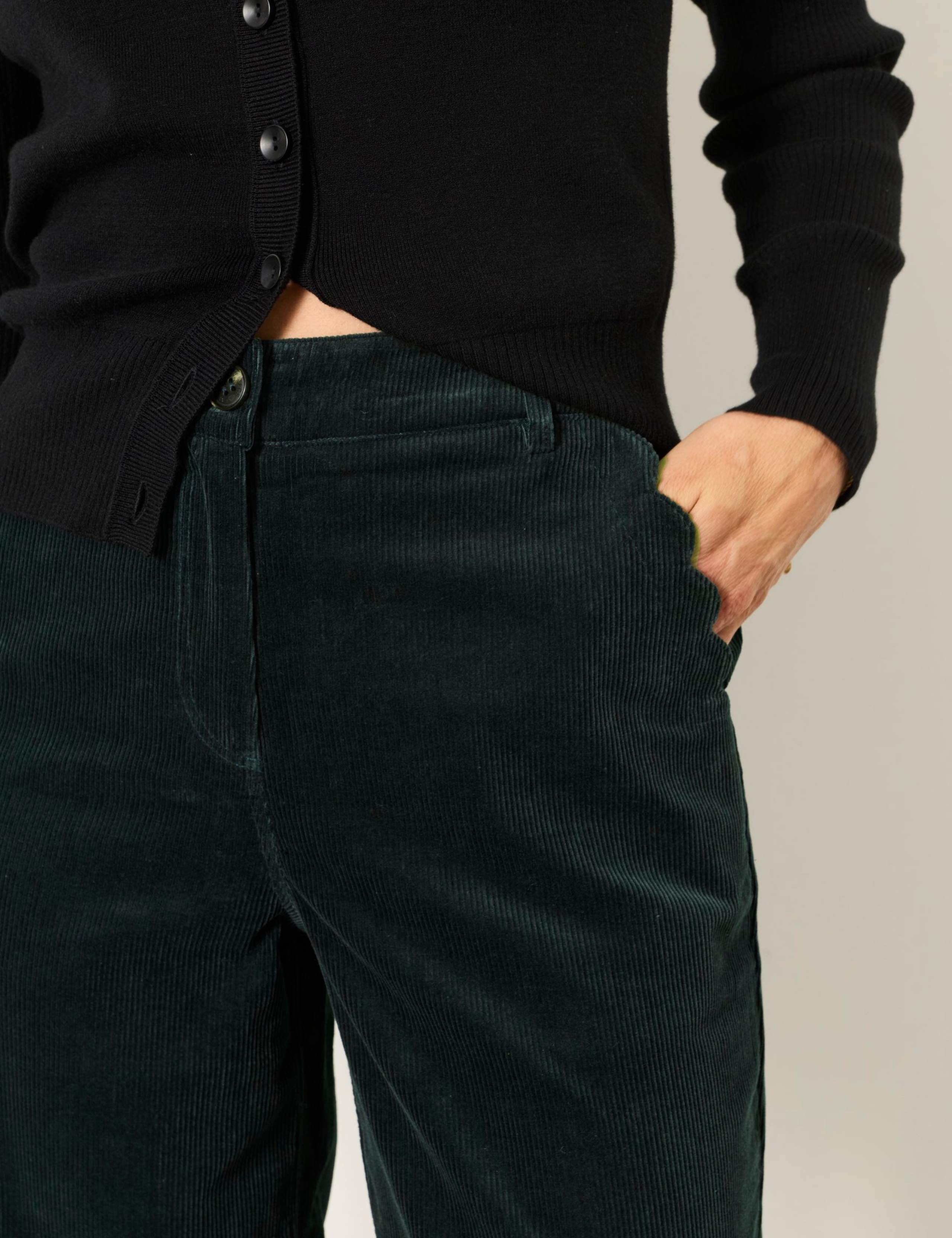 Cord Textured Wide Leg Cropped Trousers 6 of 6
