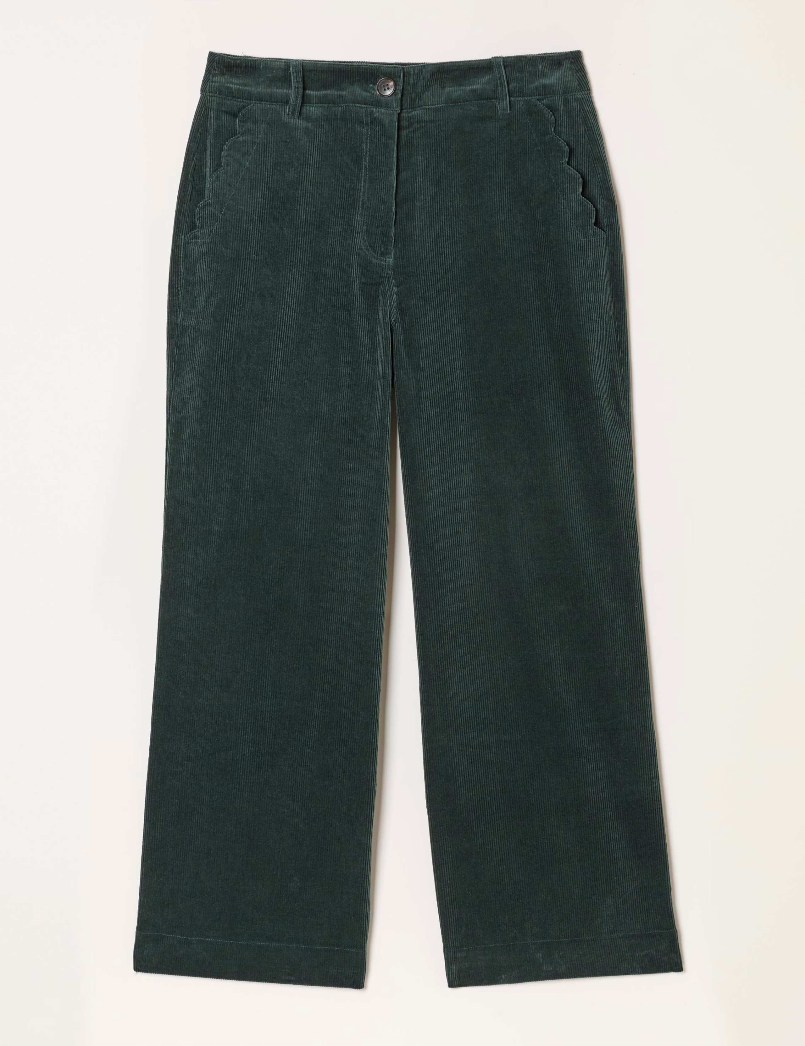 Cord Textured Wide Leg Cropped Trousers 2 of 6