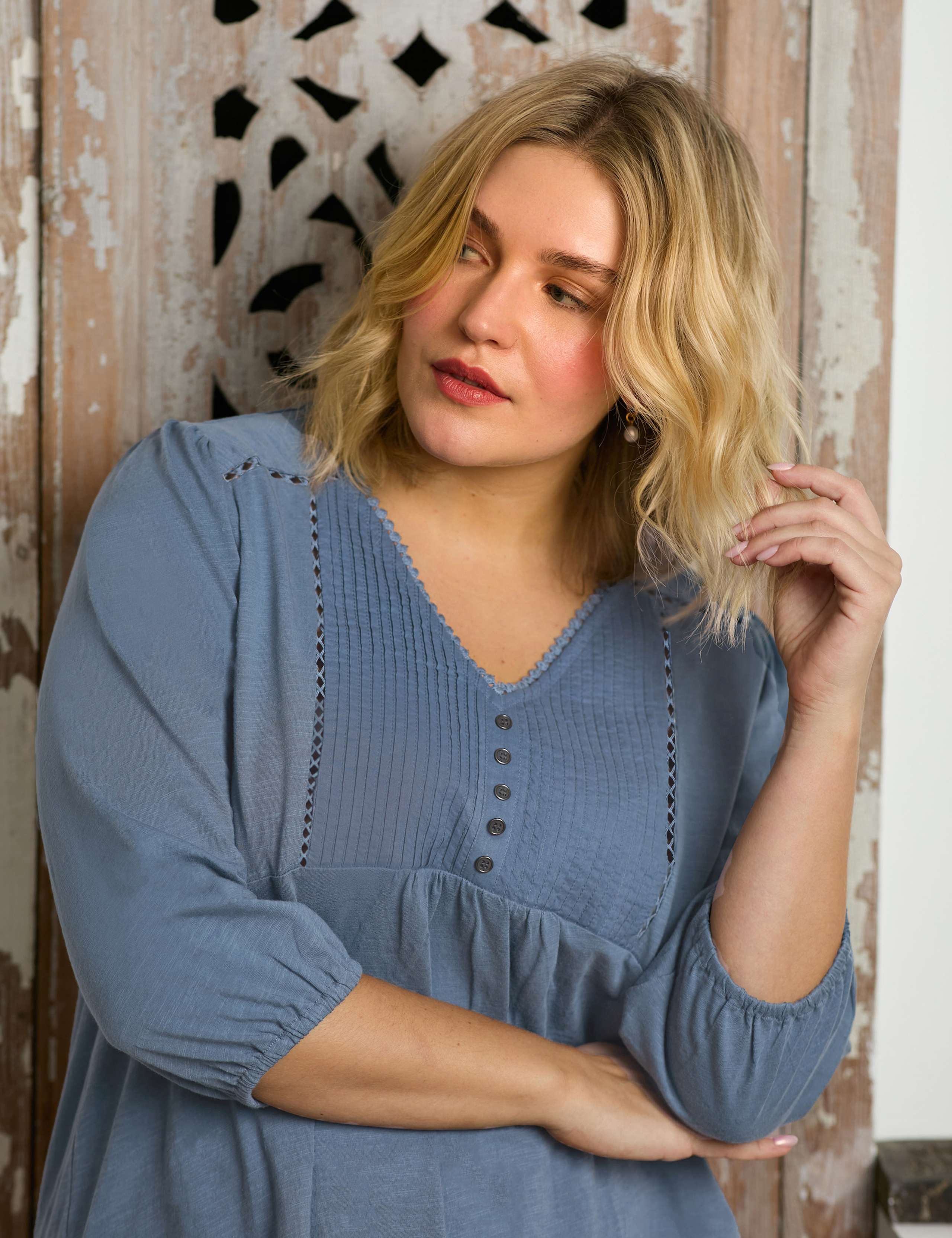 Pure Cotton Pintuck Top 2 of 8