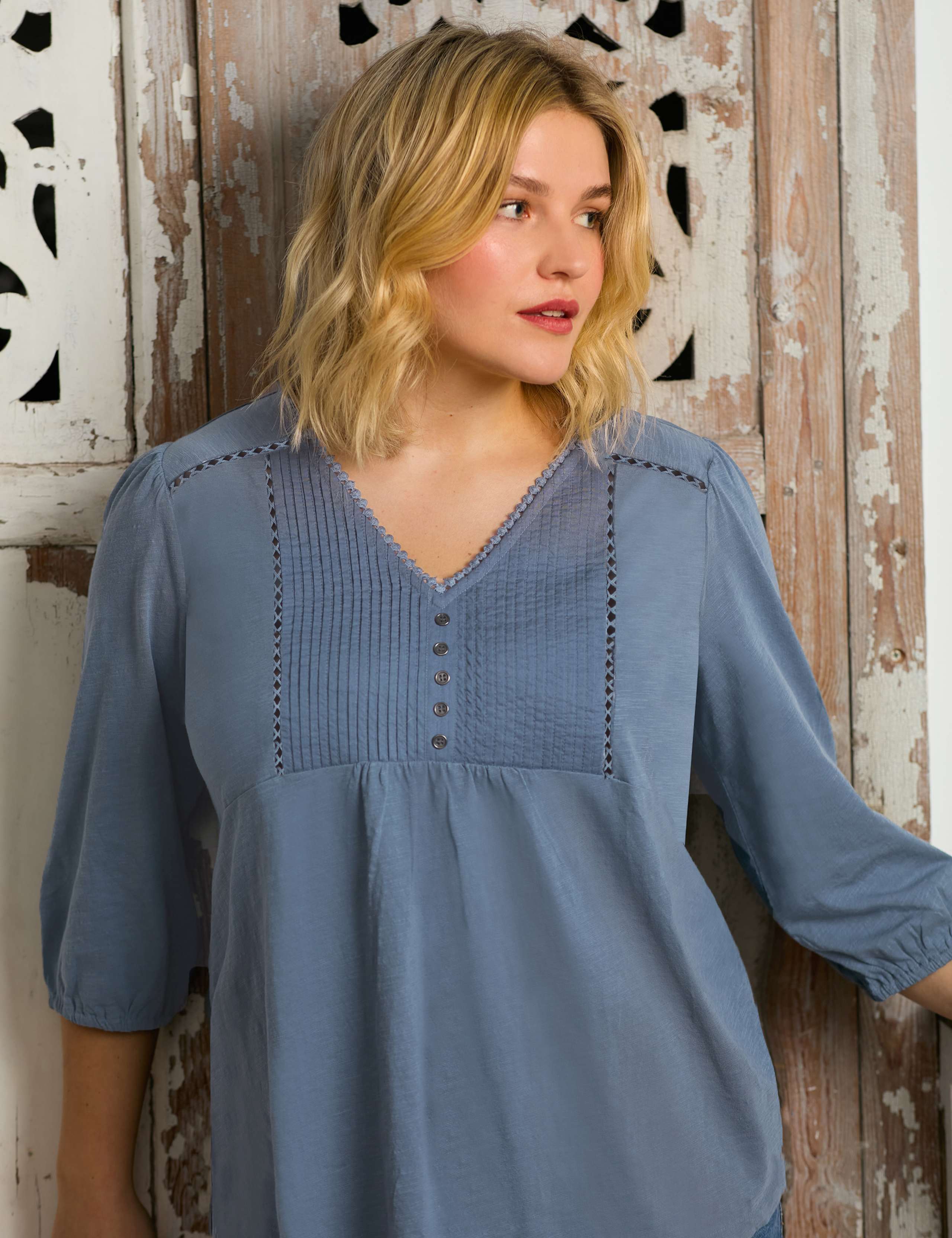 Pure Cotton Pintuck Top 3 of 8