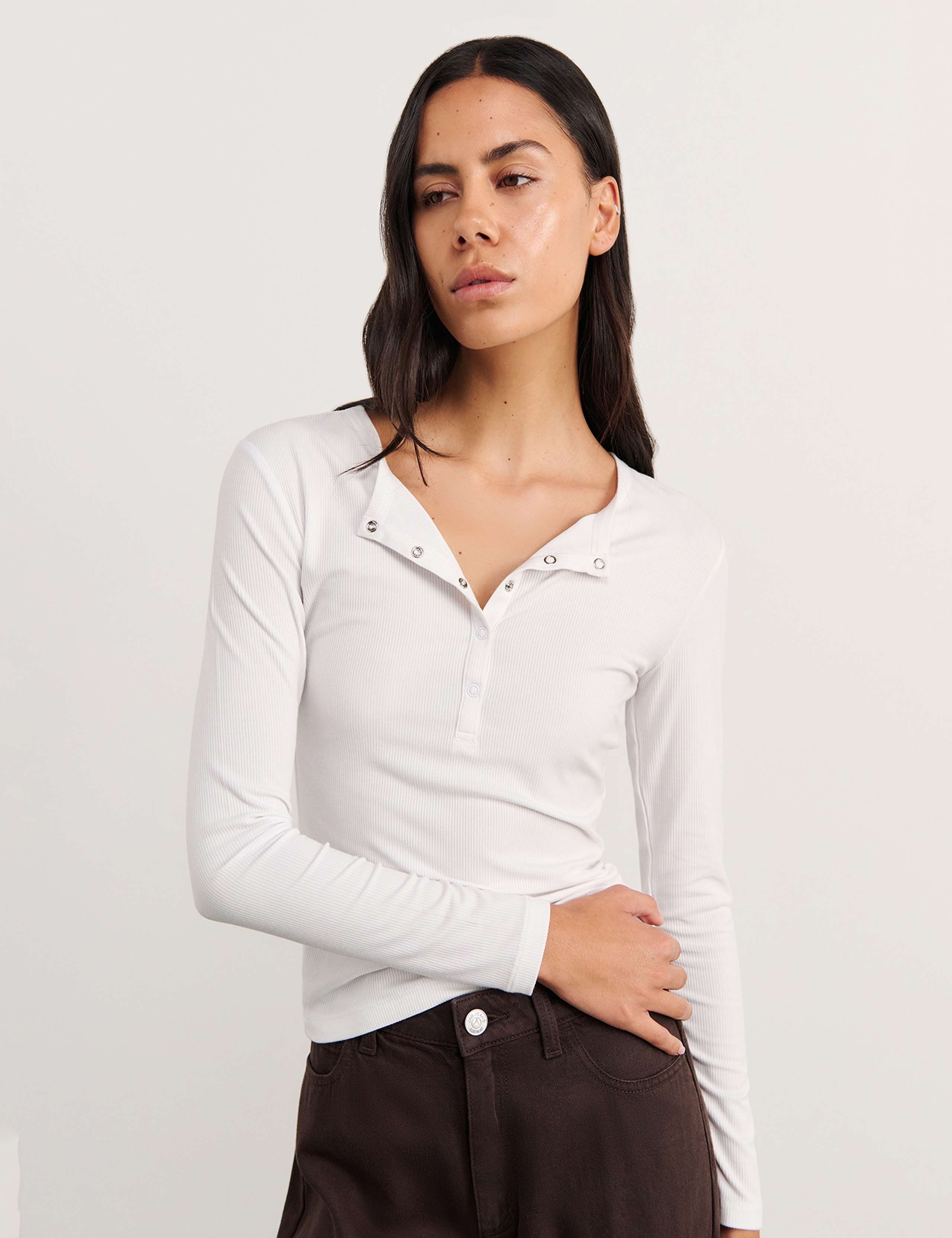 Round Neck Henley Top 2 of 6