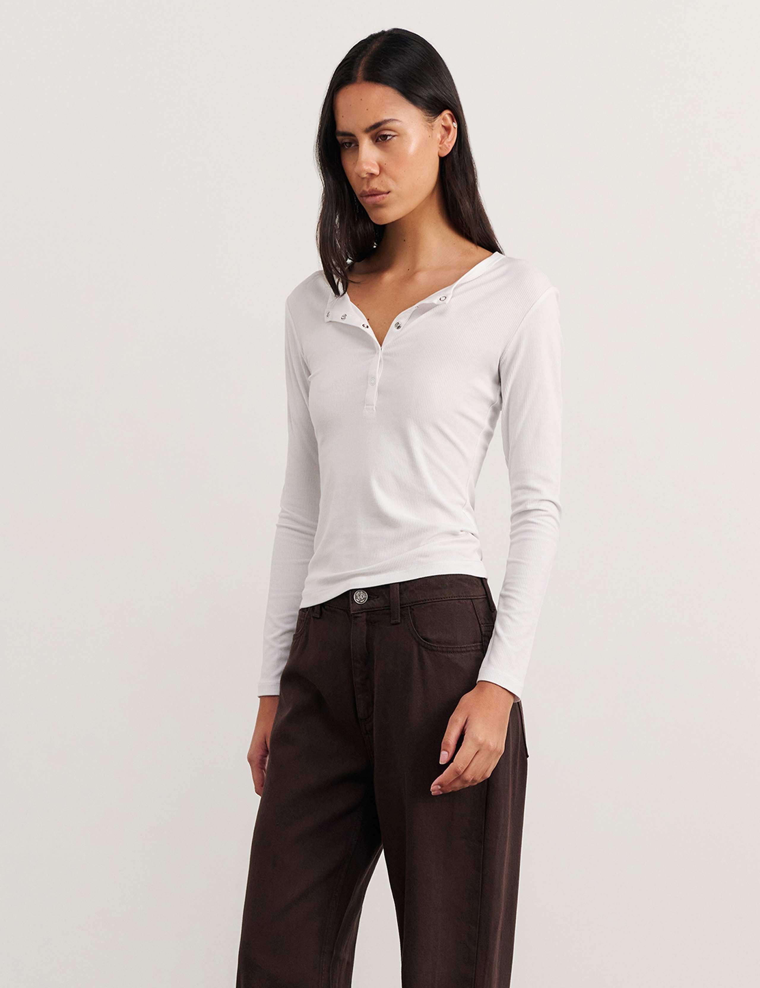 Round Neck Henley Top 6 of 6
