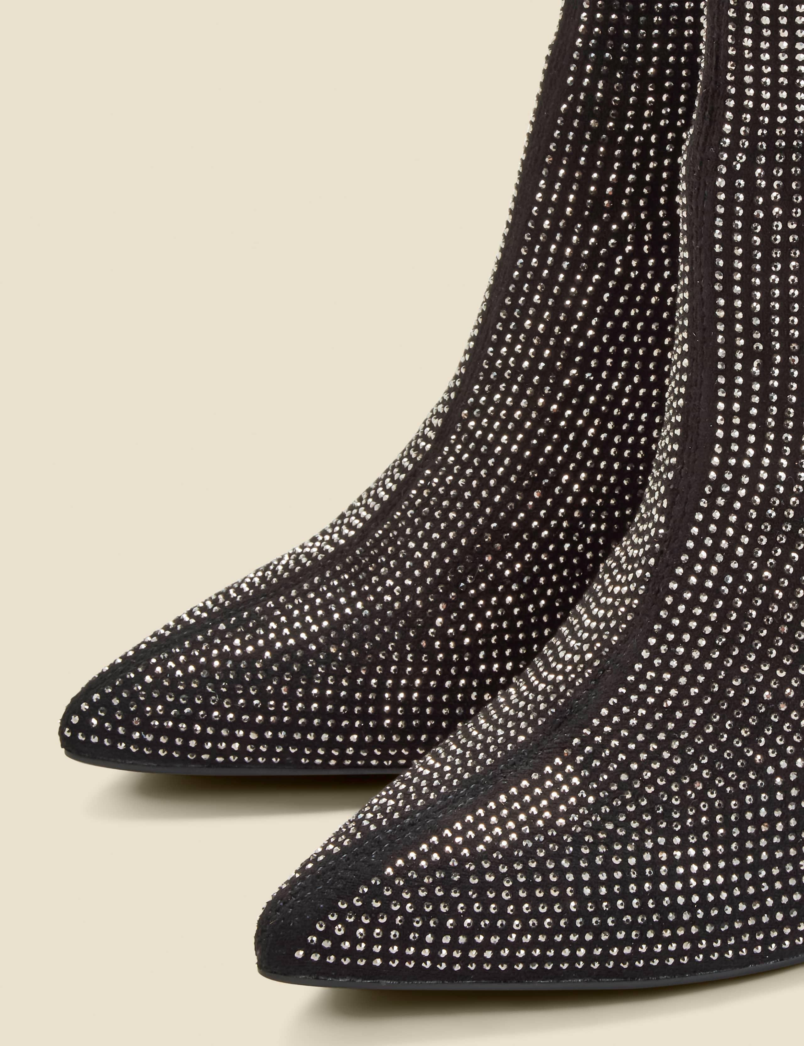 Sparkle Stiletto Heel Pointed Sock Boots 2 of 4