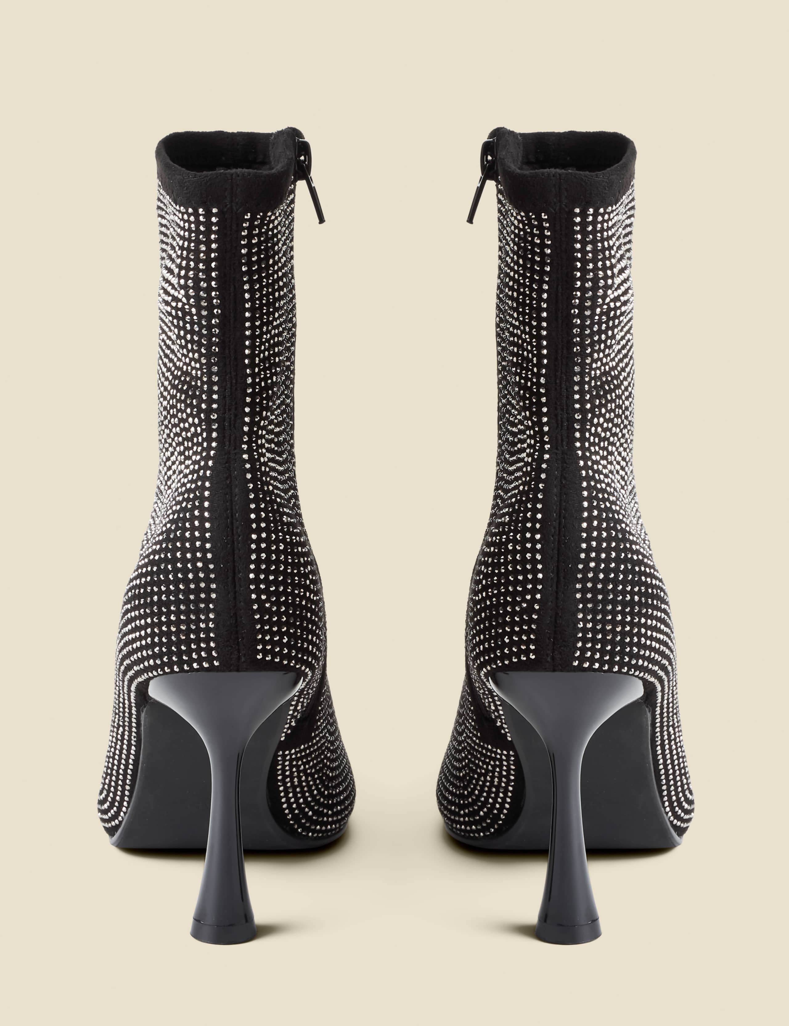 Sparkle Stiletto Heel Pointed Sock Boots 3 of 4