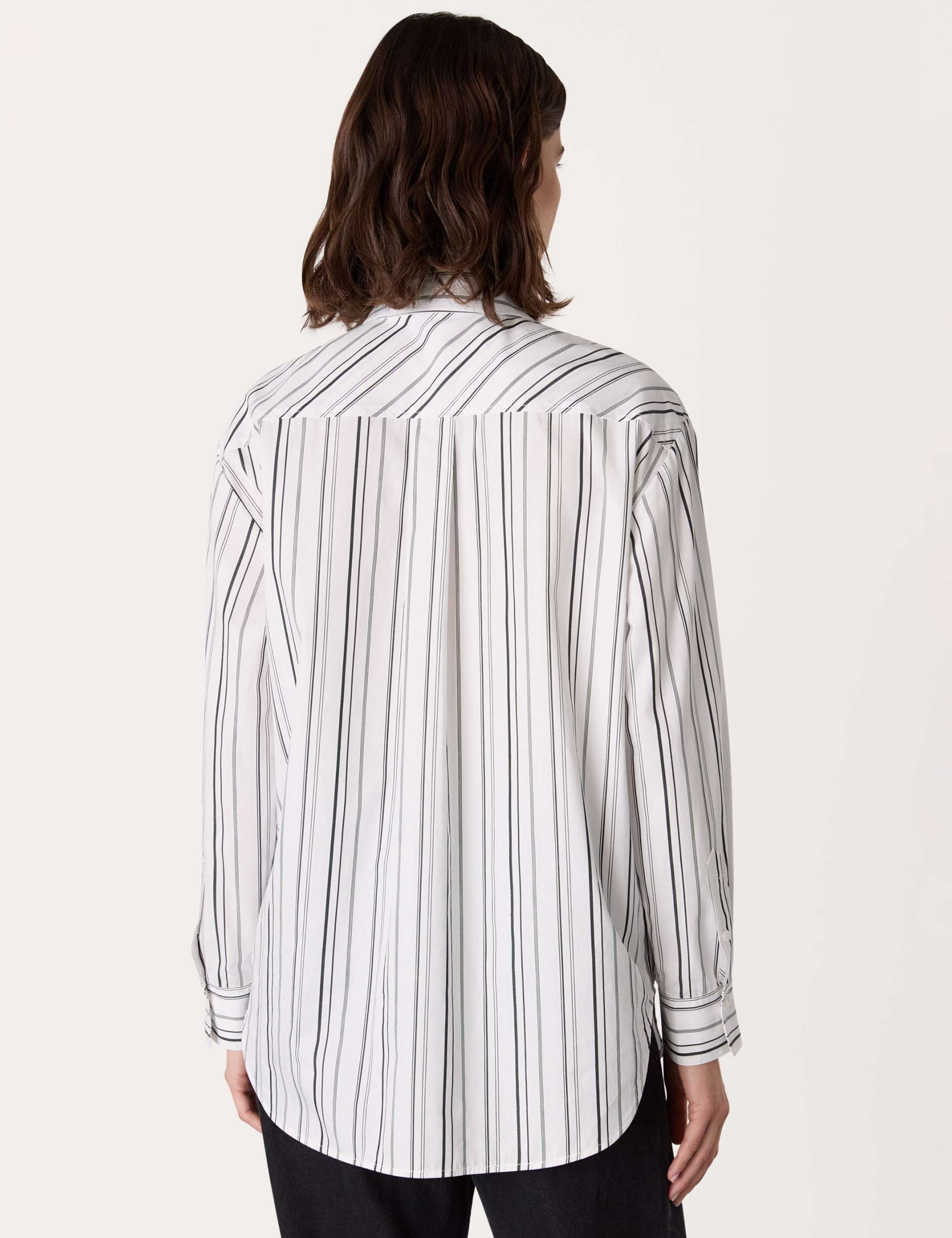 Pure Cotton Striped Oversized Collared Shirt 3 of 4