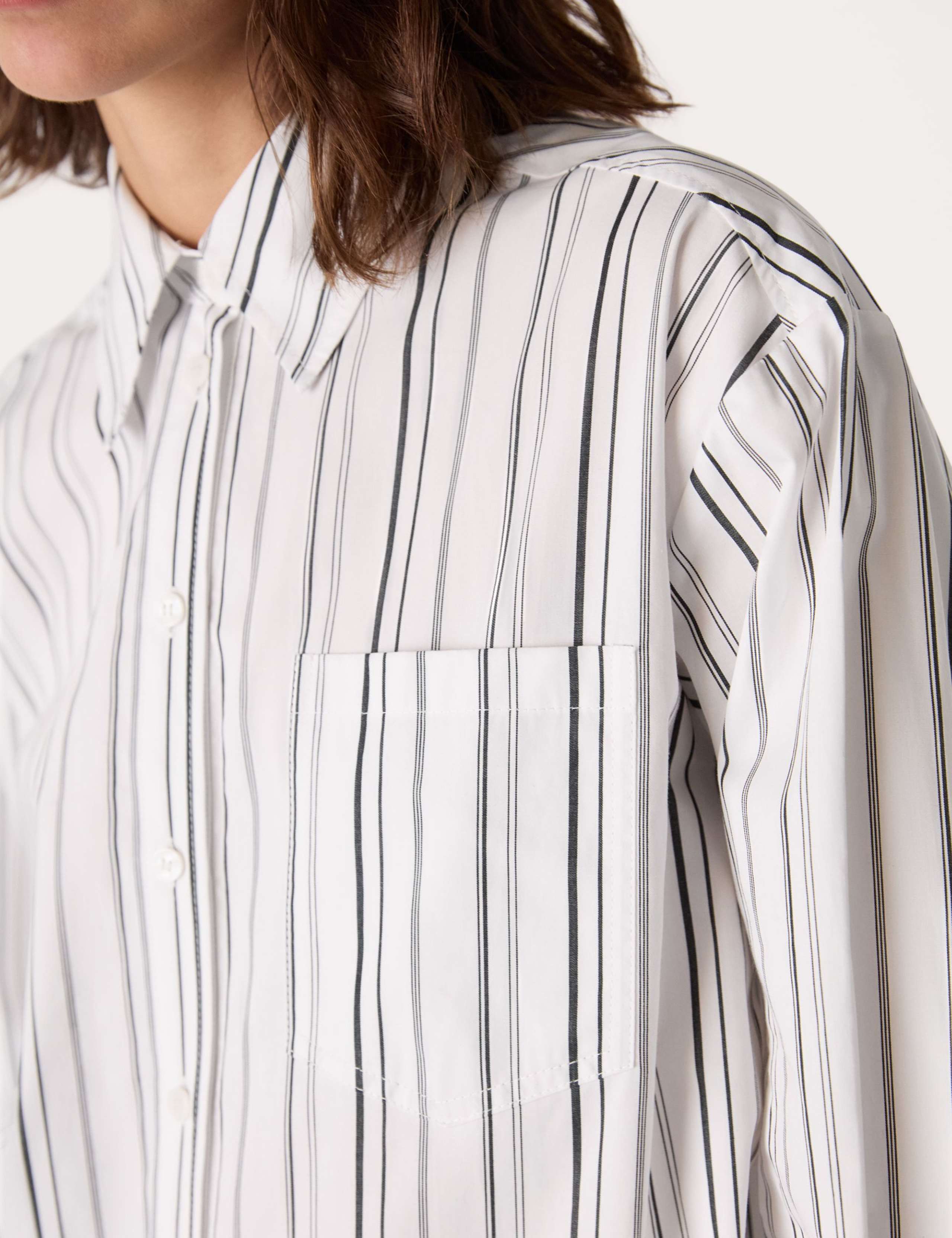 Pure Cotton Striped Oversized Collared Shirt 4 of 4
