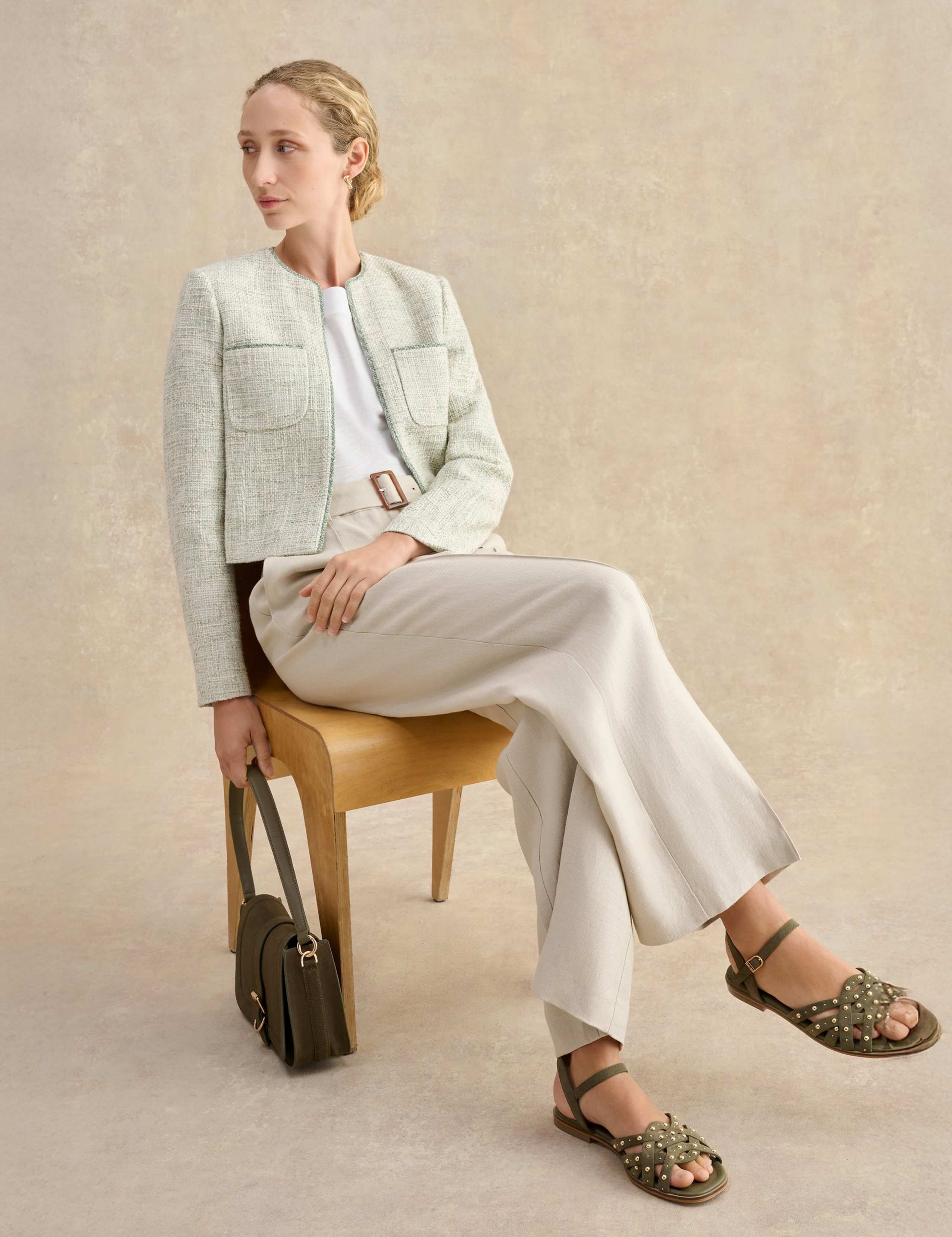 Cotton Rich Textured Cropped Jacket 3 of 6