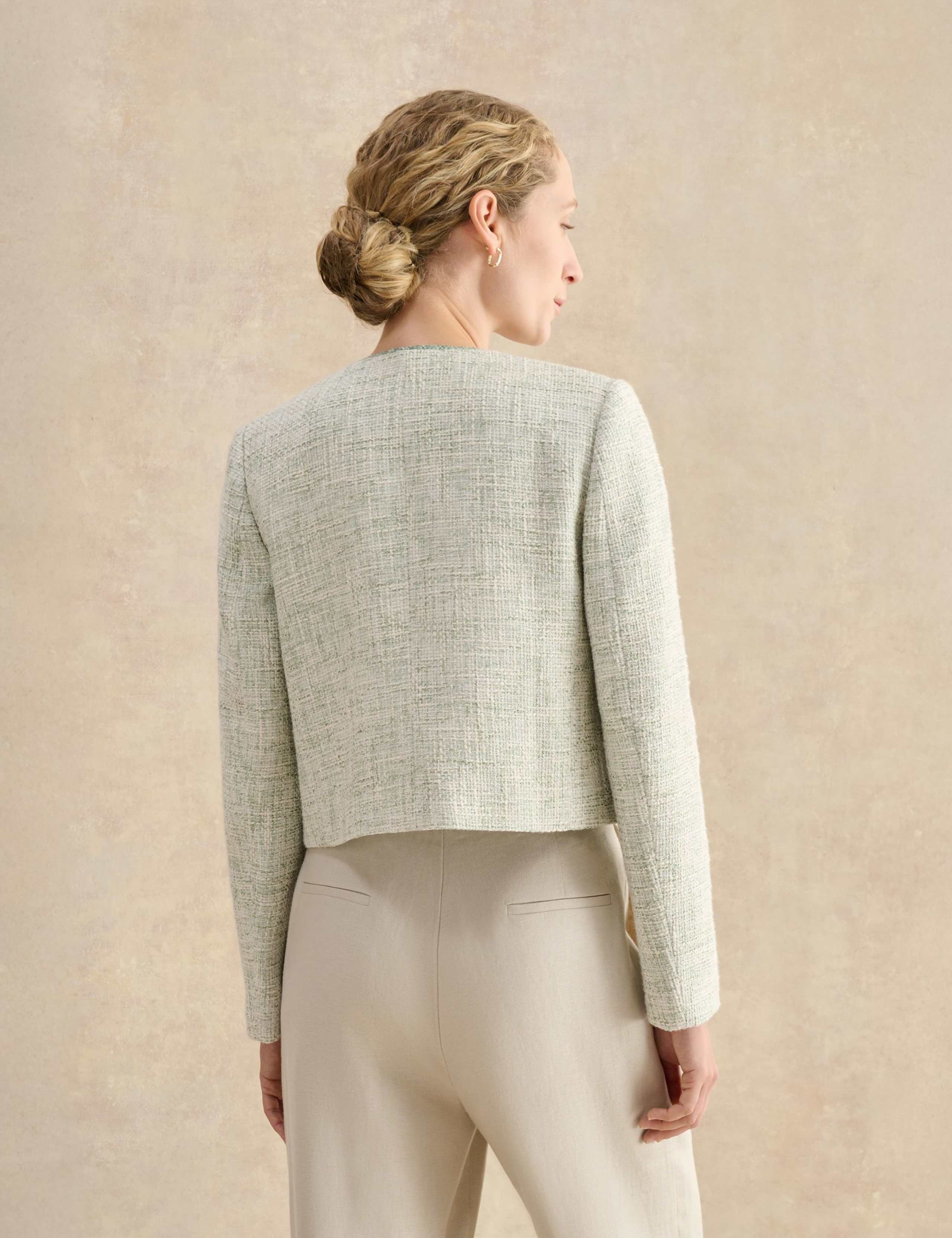 Cotton Rich Textured Cropped Jacket 4 of 6