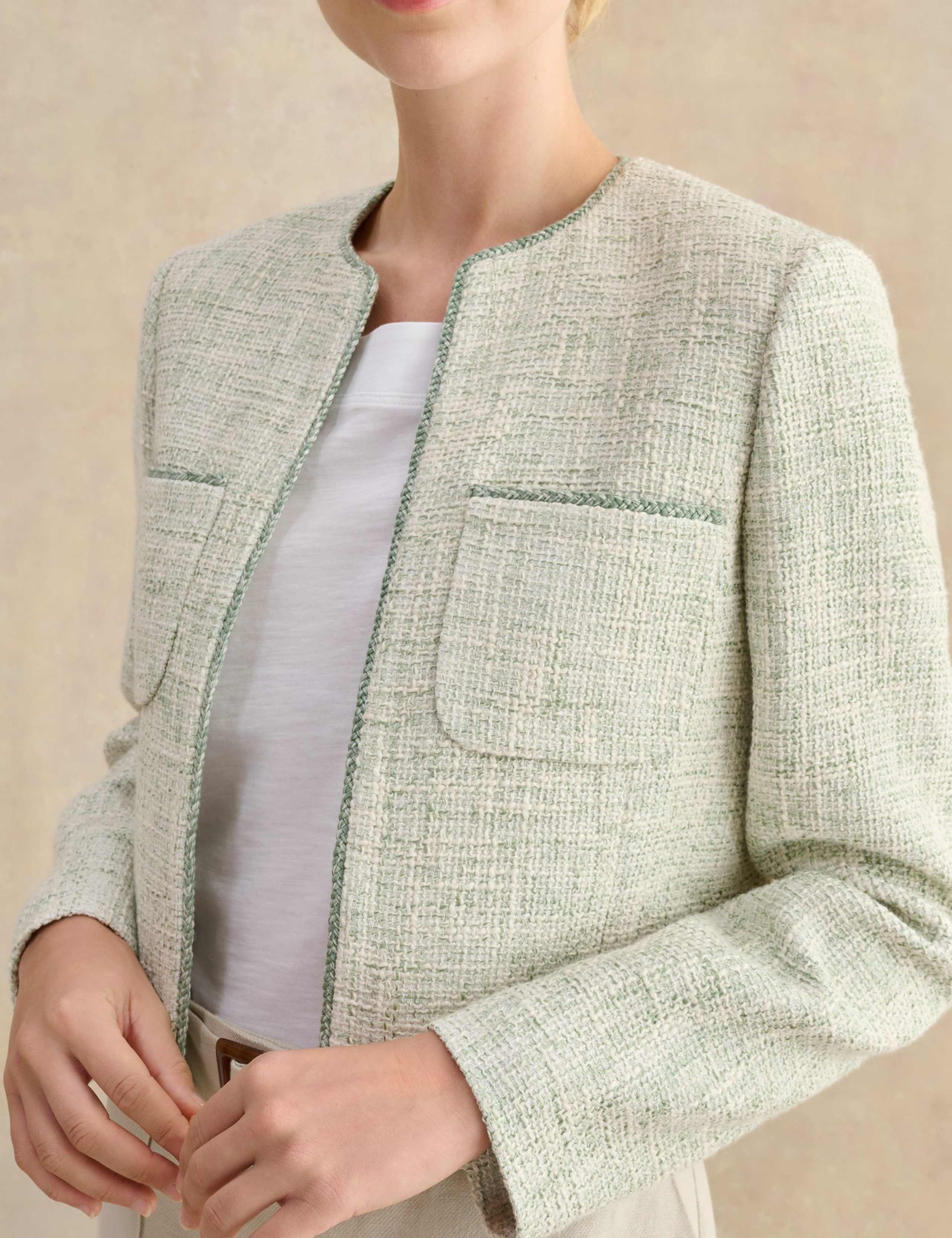 Cotton Rich Textured Cropped Jacket 5 of 6