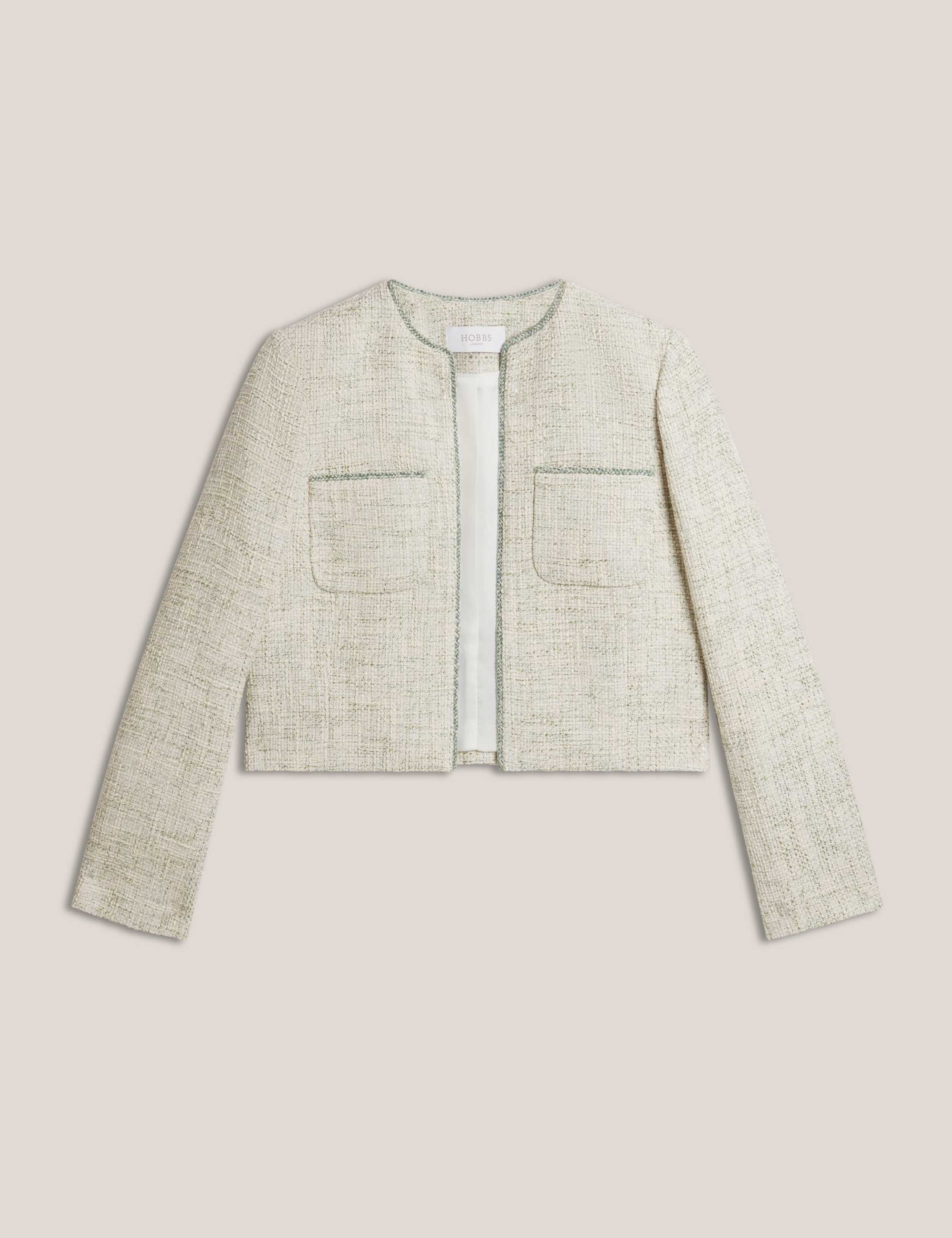 Cotton Rich Textured Cropped Jacket 2 of 6