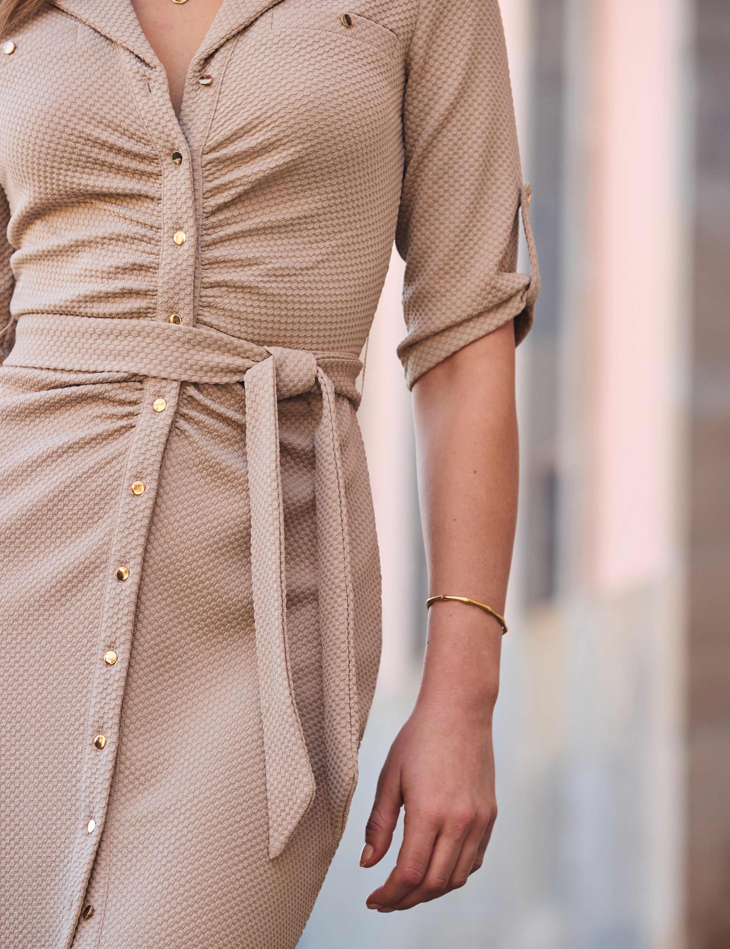 Textured Midi Shirt Dress 4 of 5