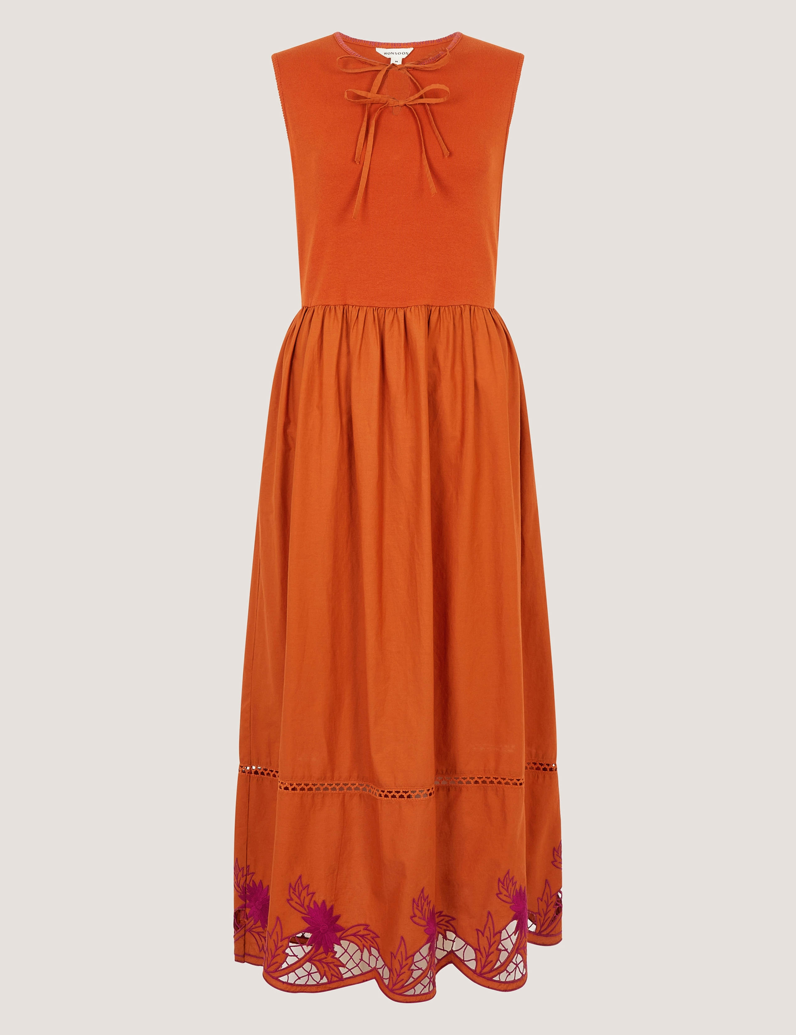 Fiona Pure Cotton Fabric Mix Maxi Dress 2 of 4