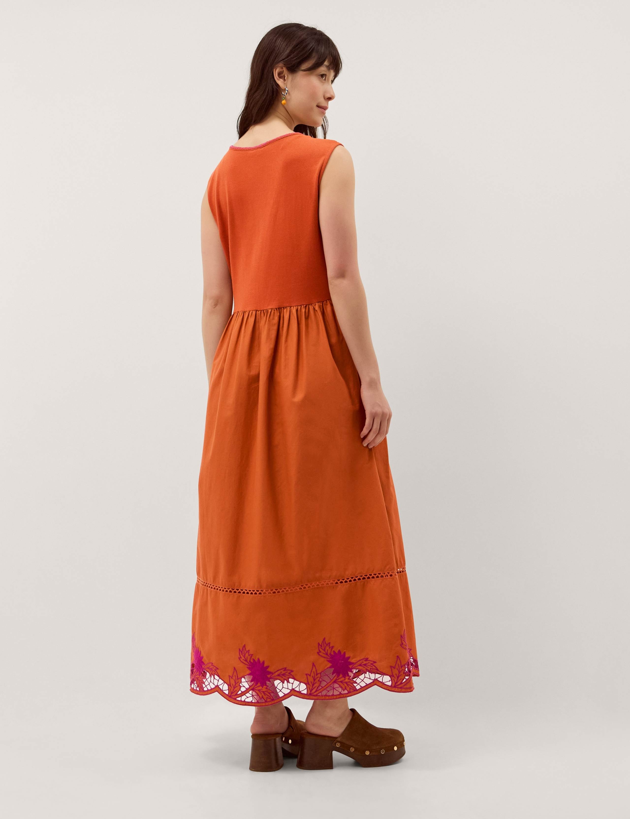 Fiona Pure Cotton Fabric Mix Maxi Dress 3 of 4