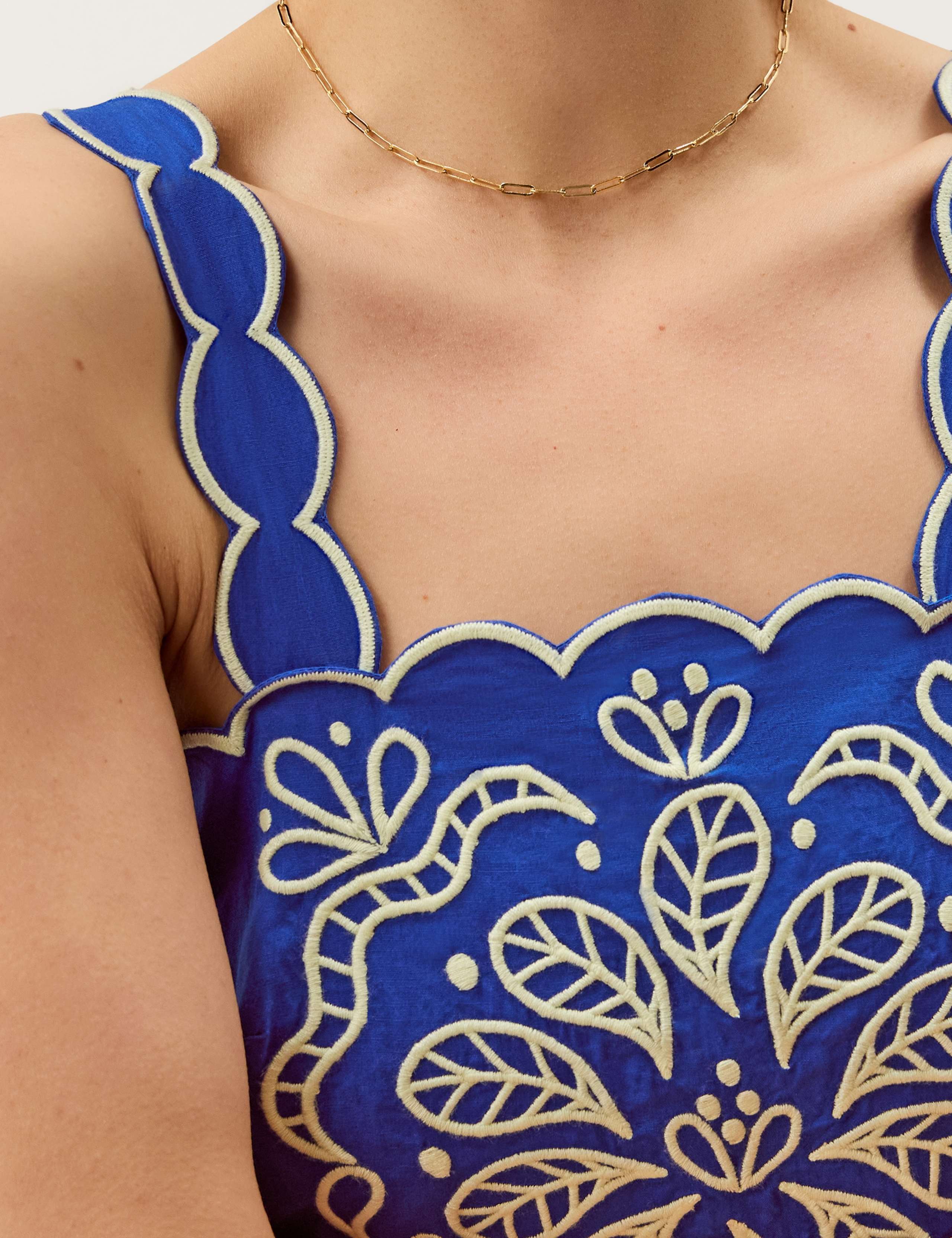 Pure Cotton Embroidered Square Neck Dress 4 of 4
