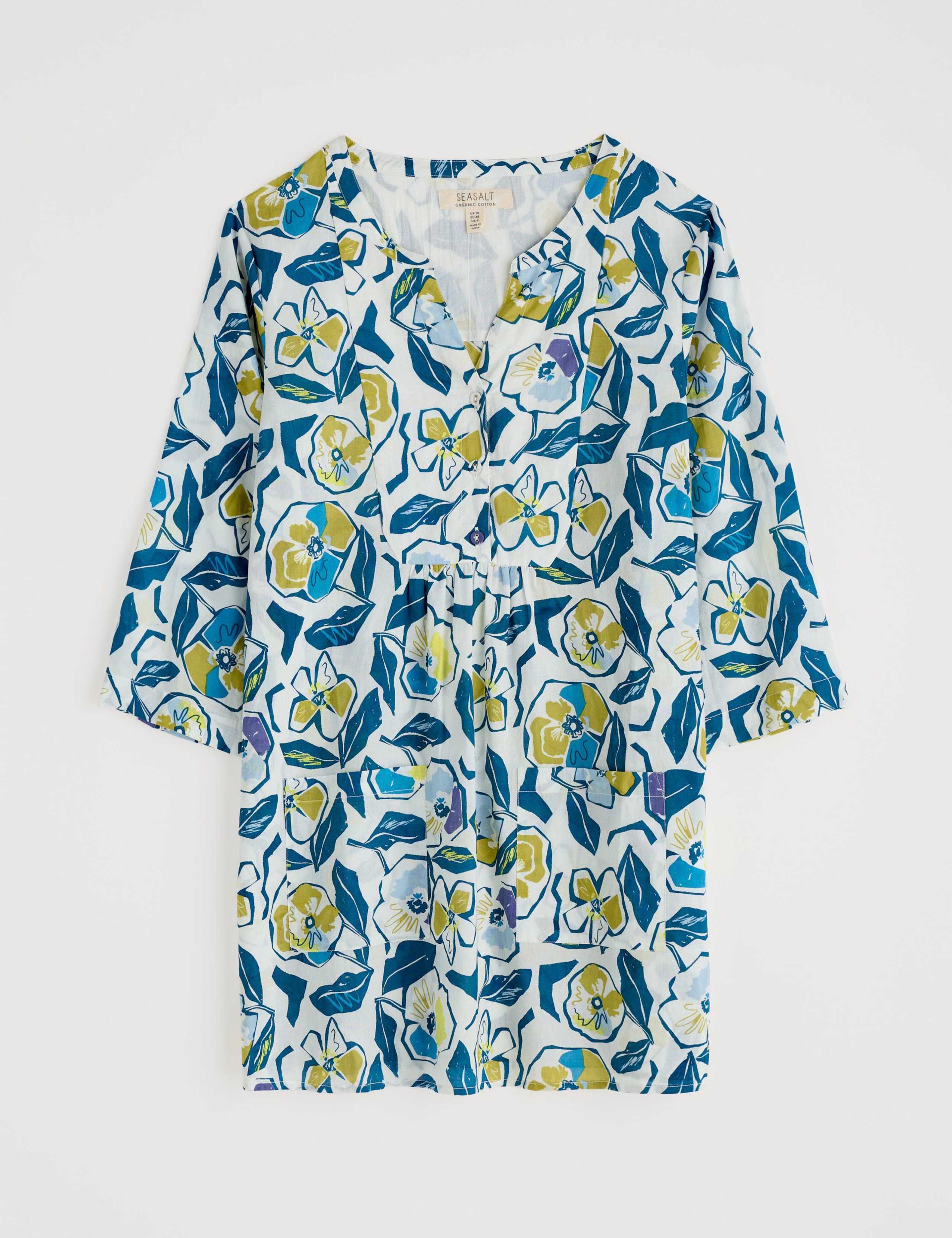 Pure Cotton Floral V-Neck Tunic 2 of 4