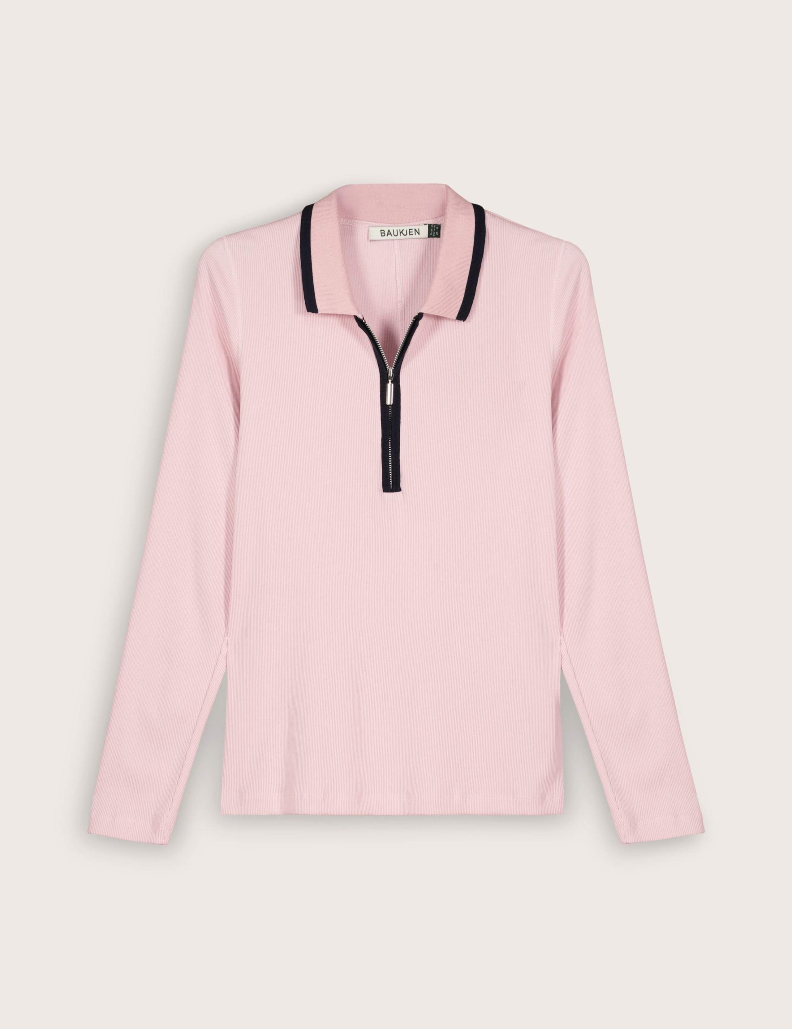 Pure Cotton Ribbed Collared Half Zip Top 2 of 4