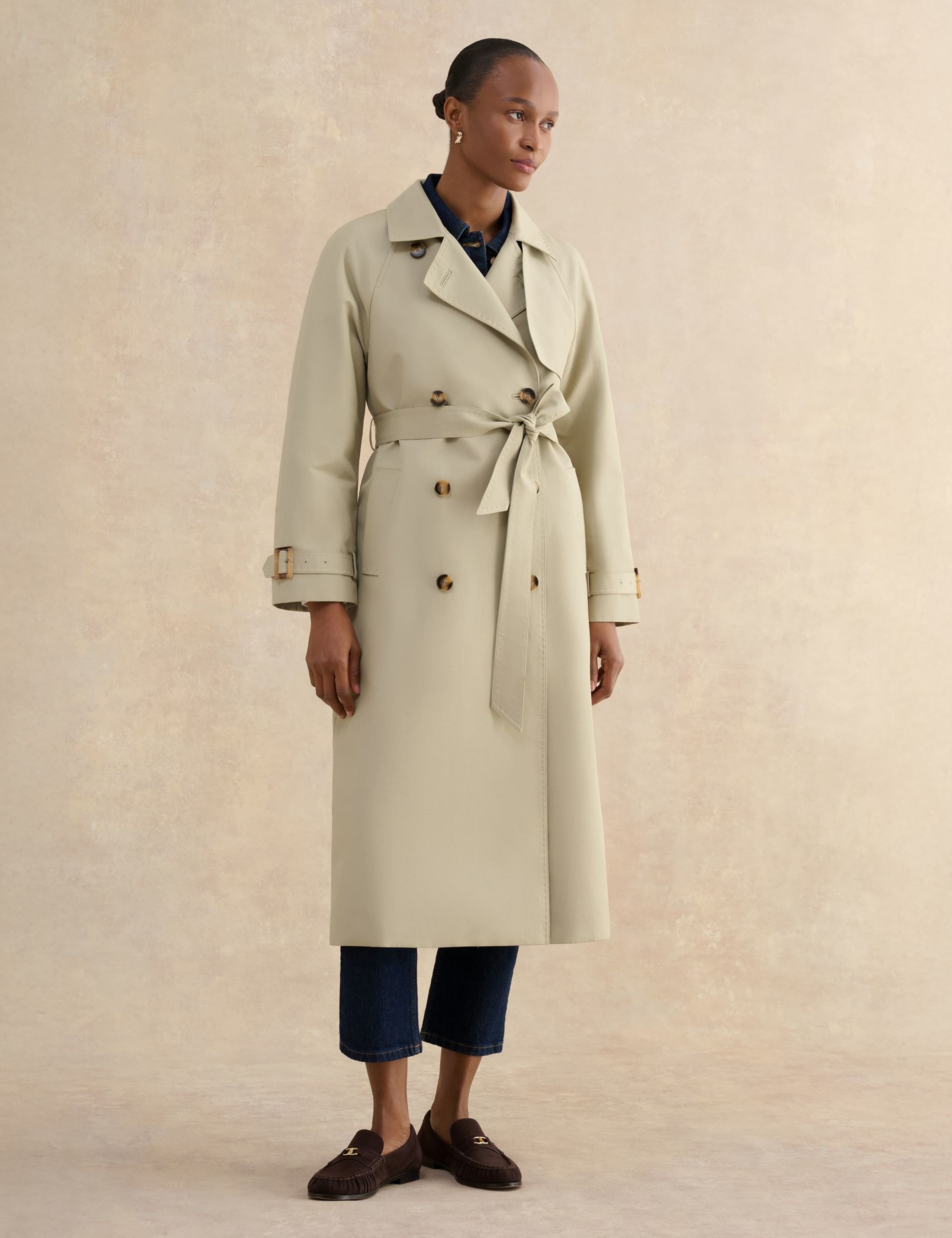 Cotton Rich Double Breasted Trench Coat 1 of 5