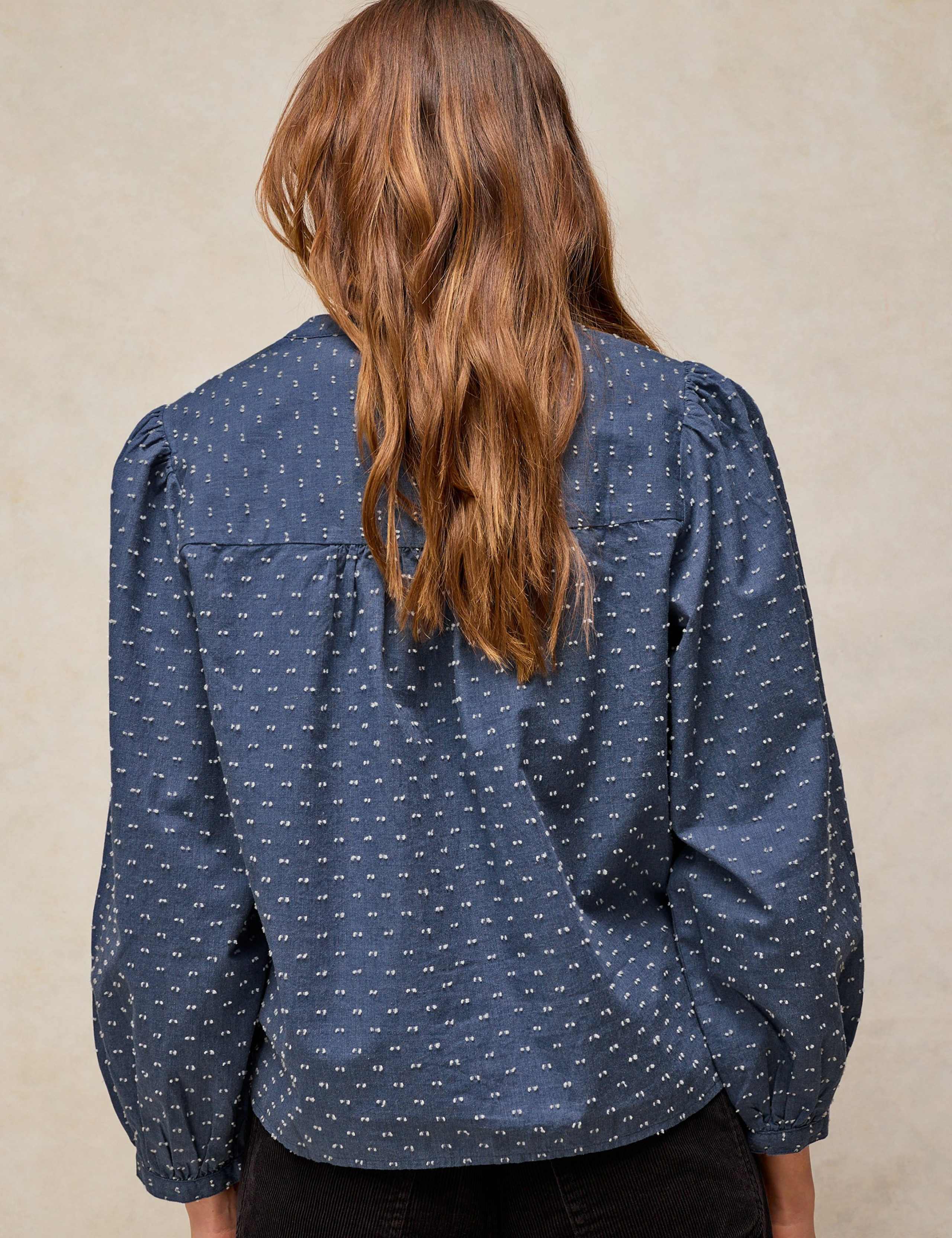 Patterned Crew Neck Cotton Top 4 of 6