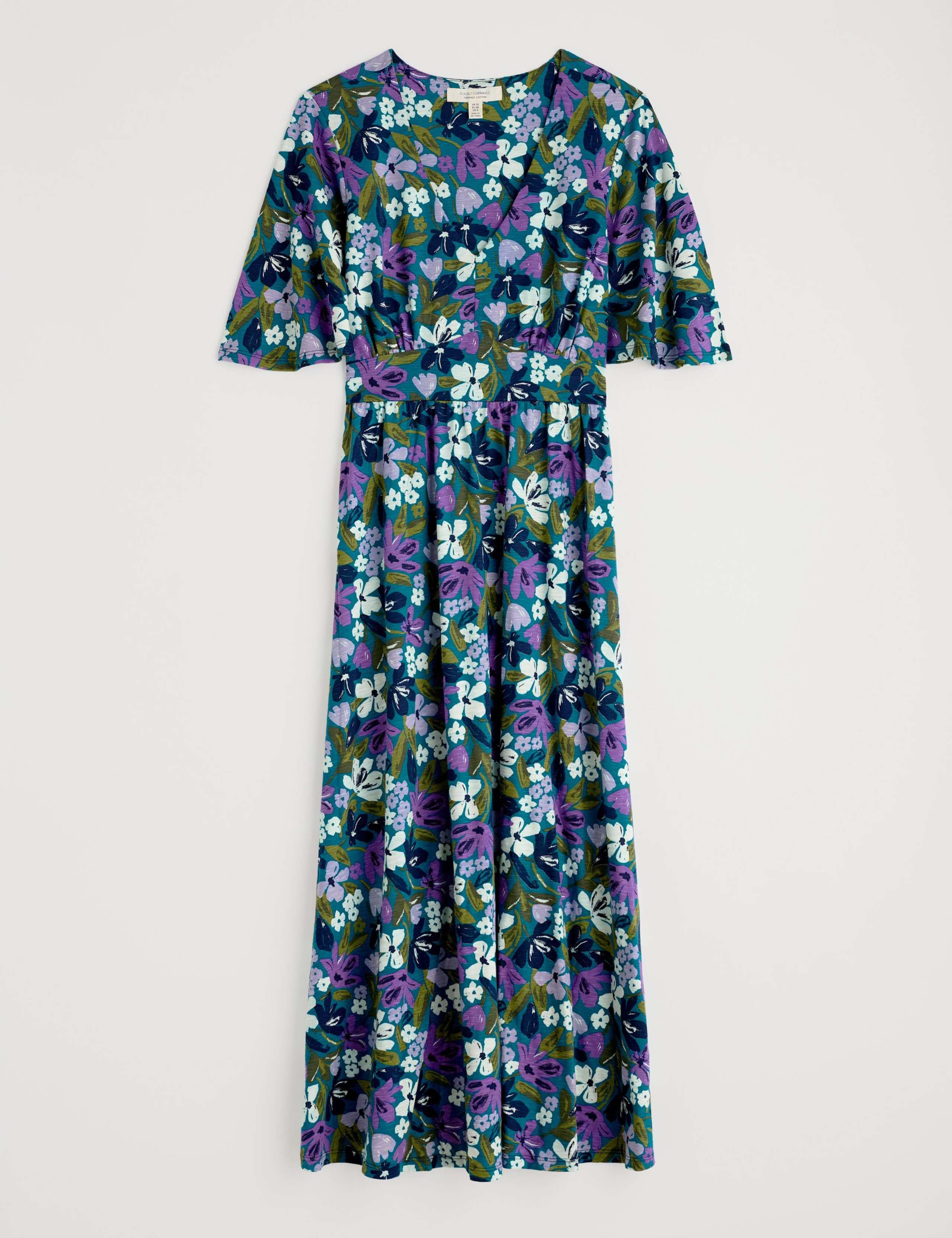 Pure Cotton Floral V-Neck Maxi Waisted Dress 2 of 4