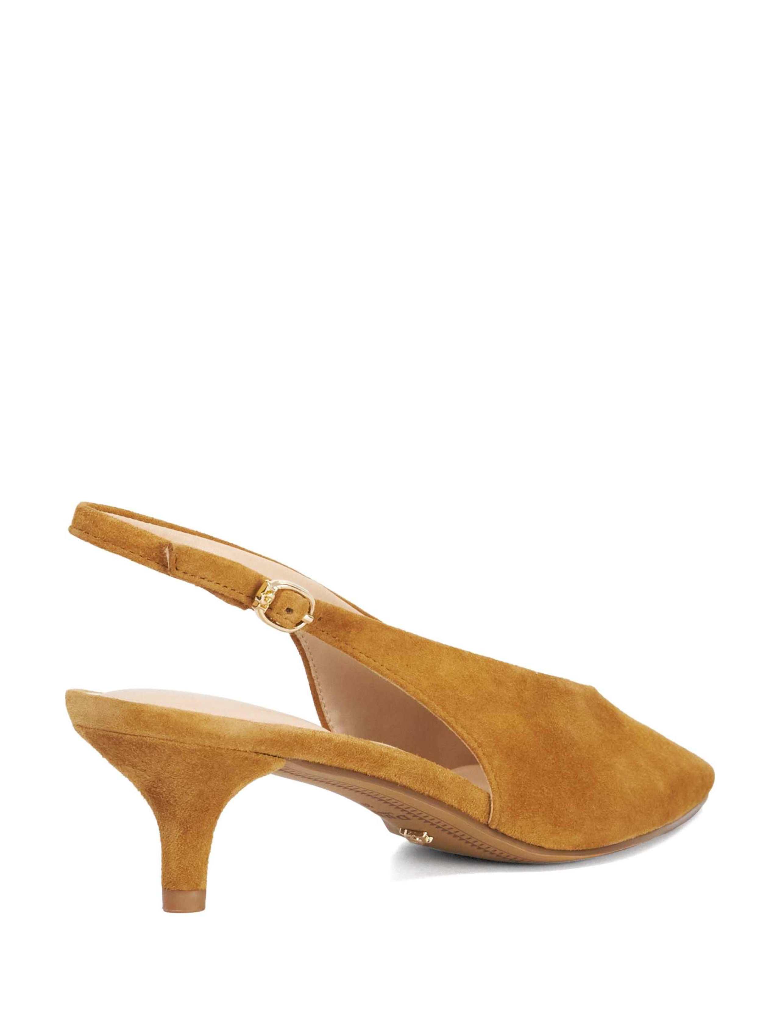 Leather Buckle Kitten Heel Slingback Shoes 4 of 5