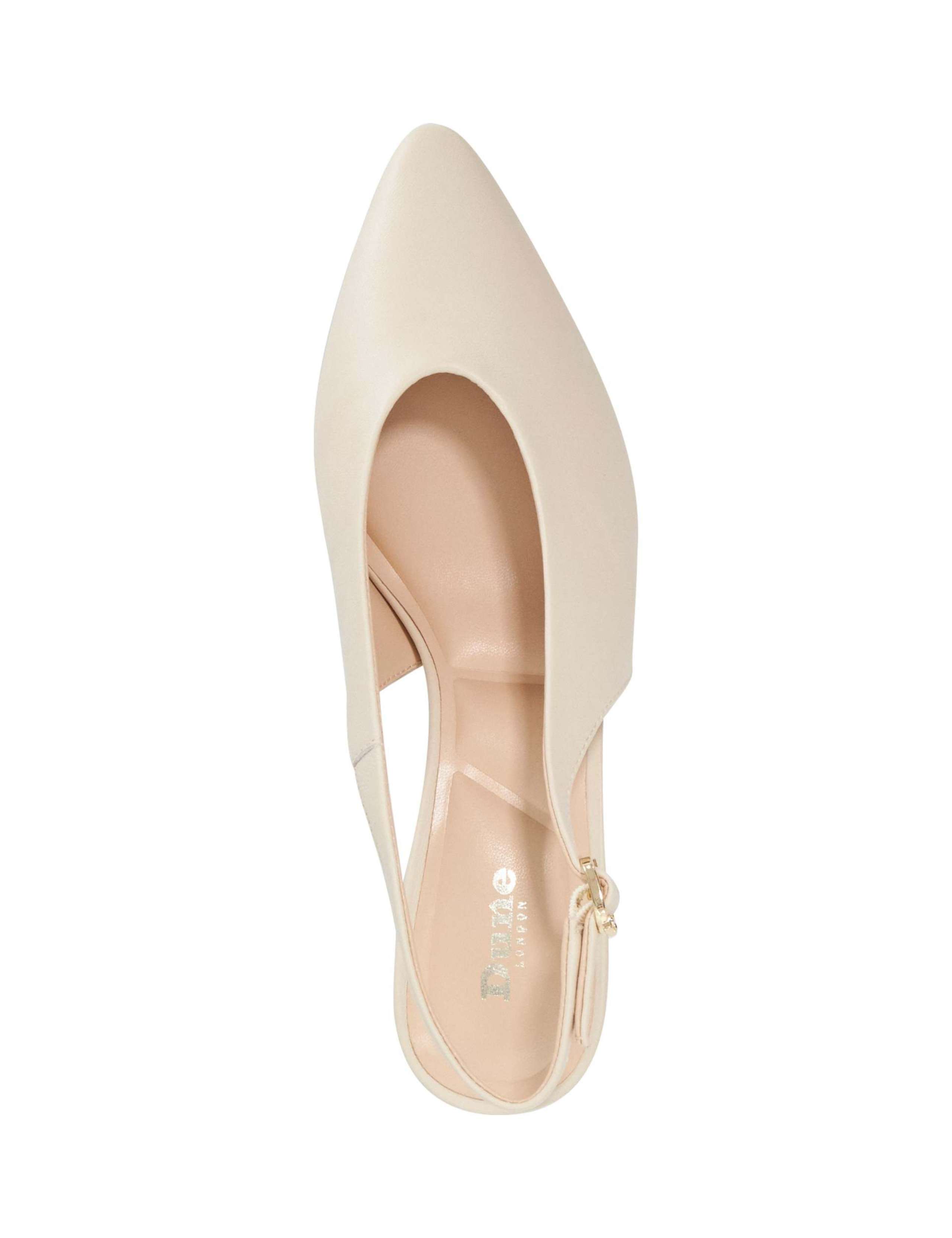 Leather Buckle Kitten Heel Slingback Shoes 2 of 5