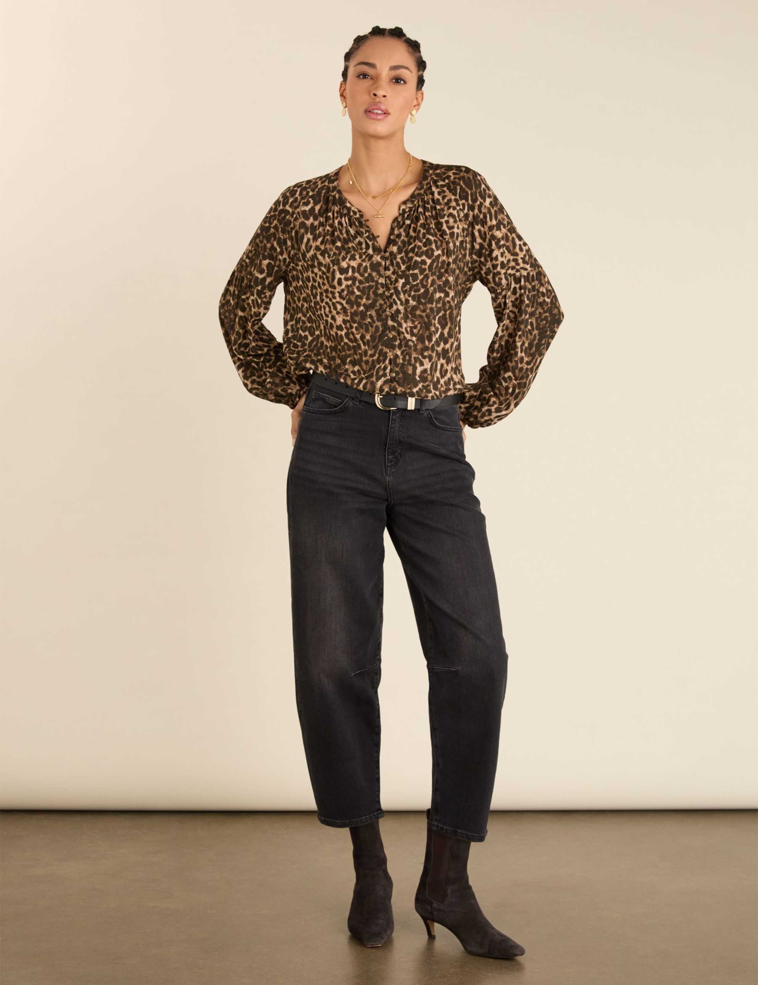 Animal Print Relaxed Blouse 1 of 5