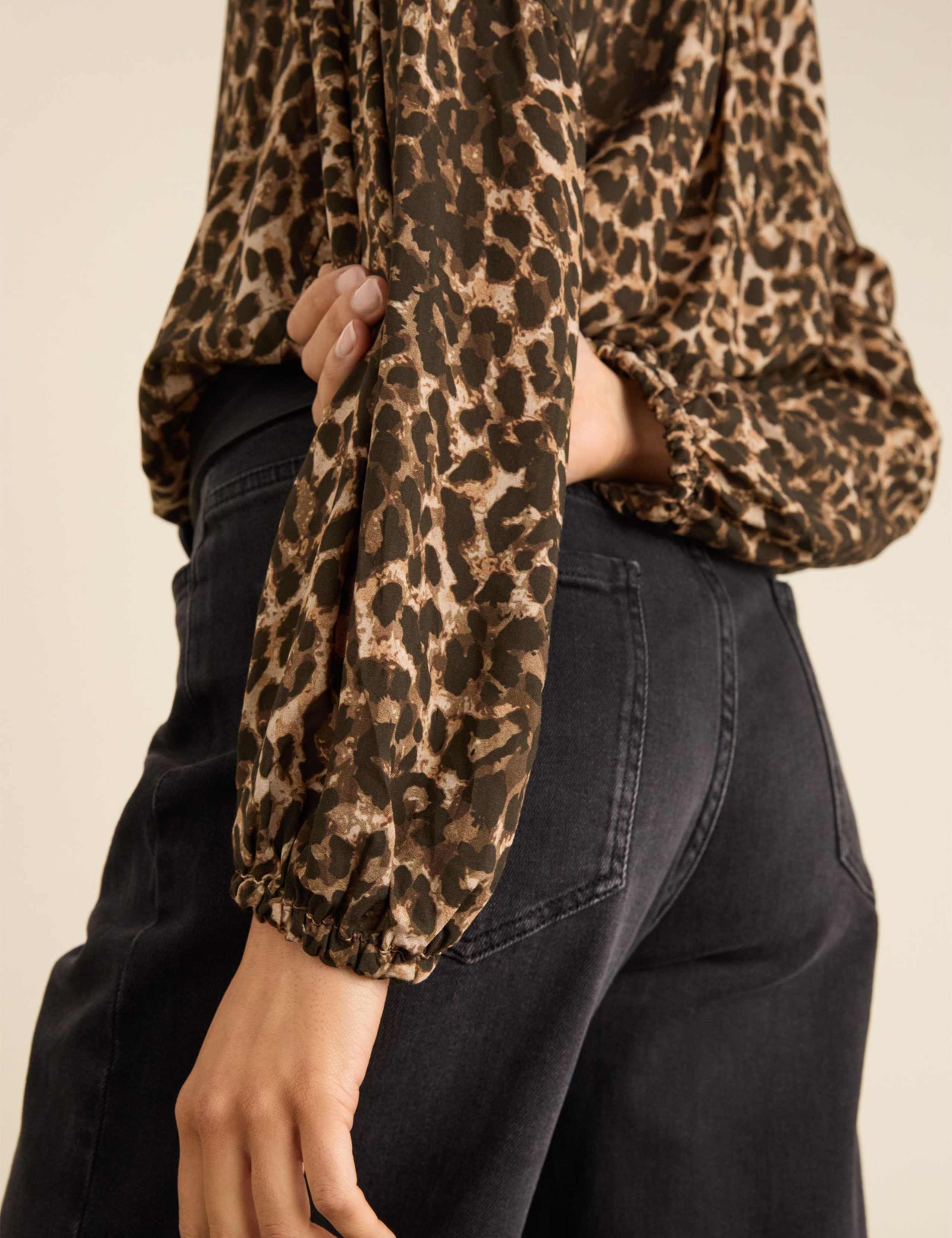 Animal Print Relaxed Blouse 4 of 5