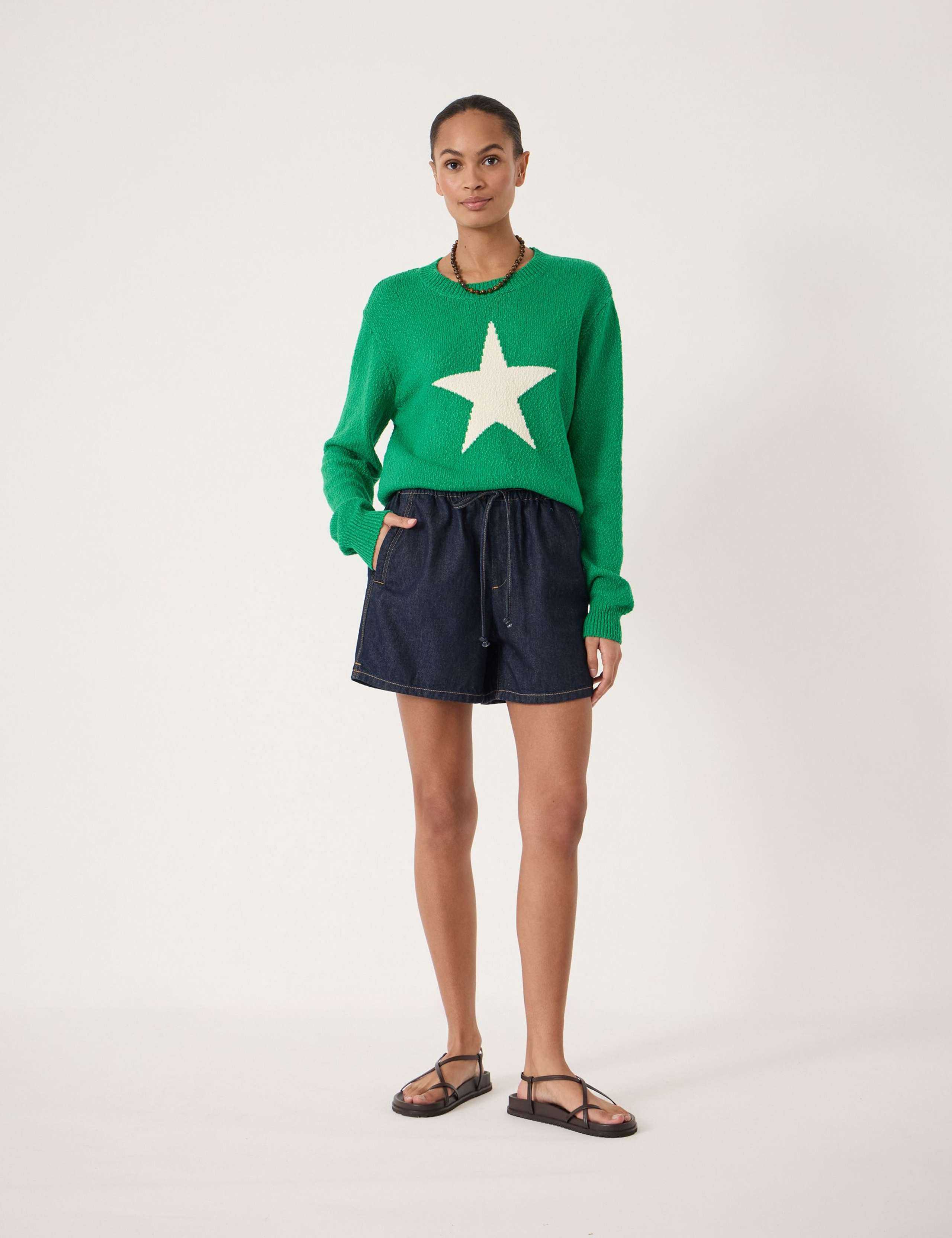 Pure Cotton Crew Neck Star Graphic Jumper 3 of 5