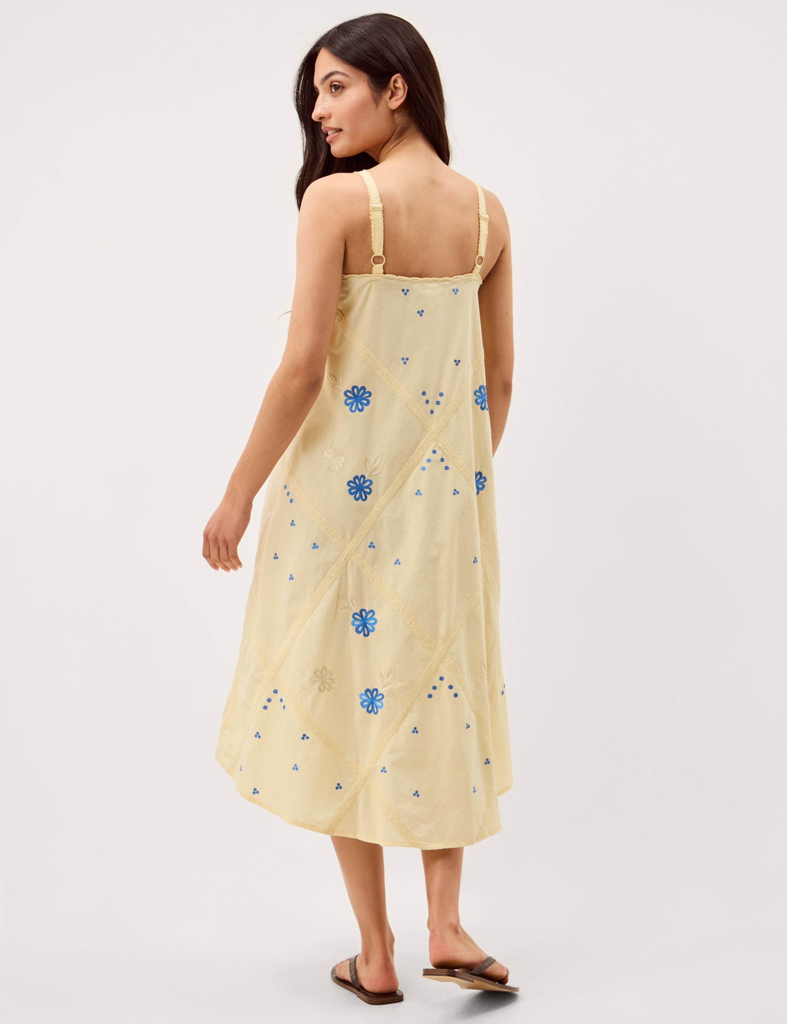 Pure Cotton Embroidered Square Neck Dress 3 of 7