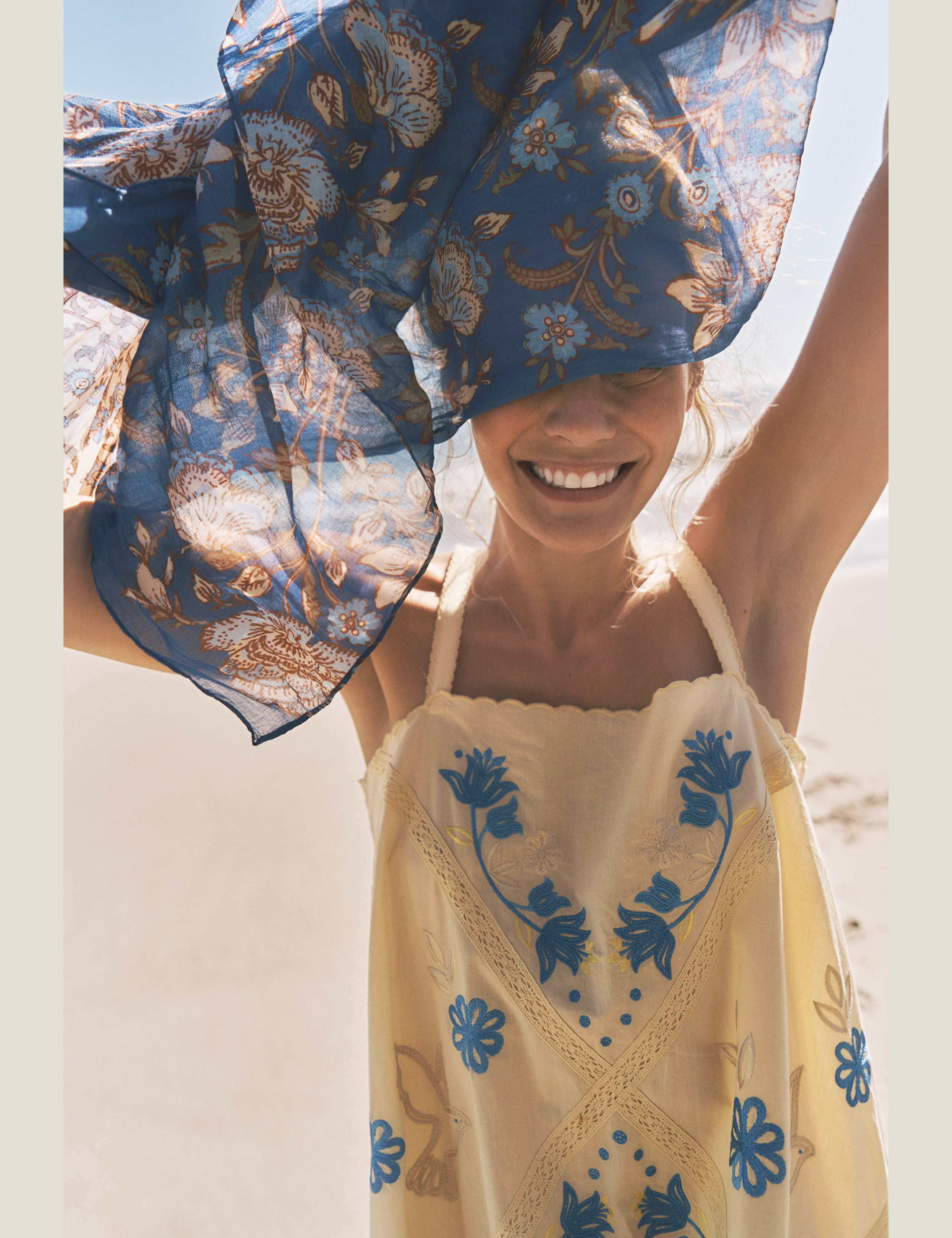 Pure Cotton Embroidered Square Neck Dress 7 of 7