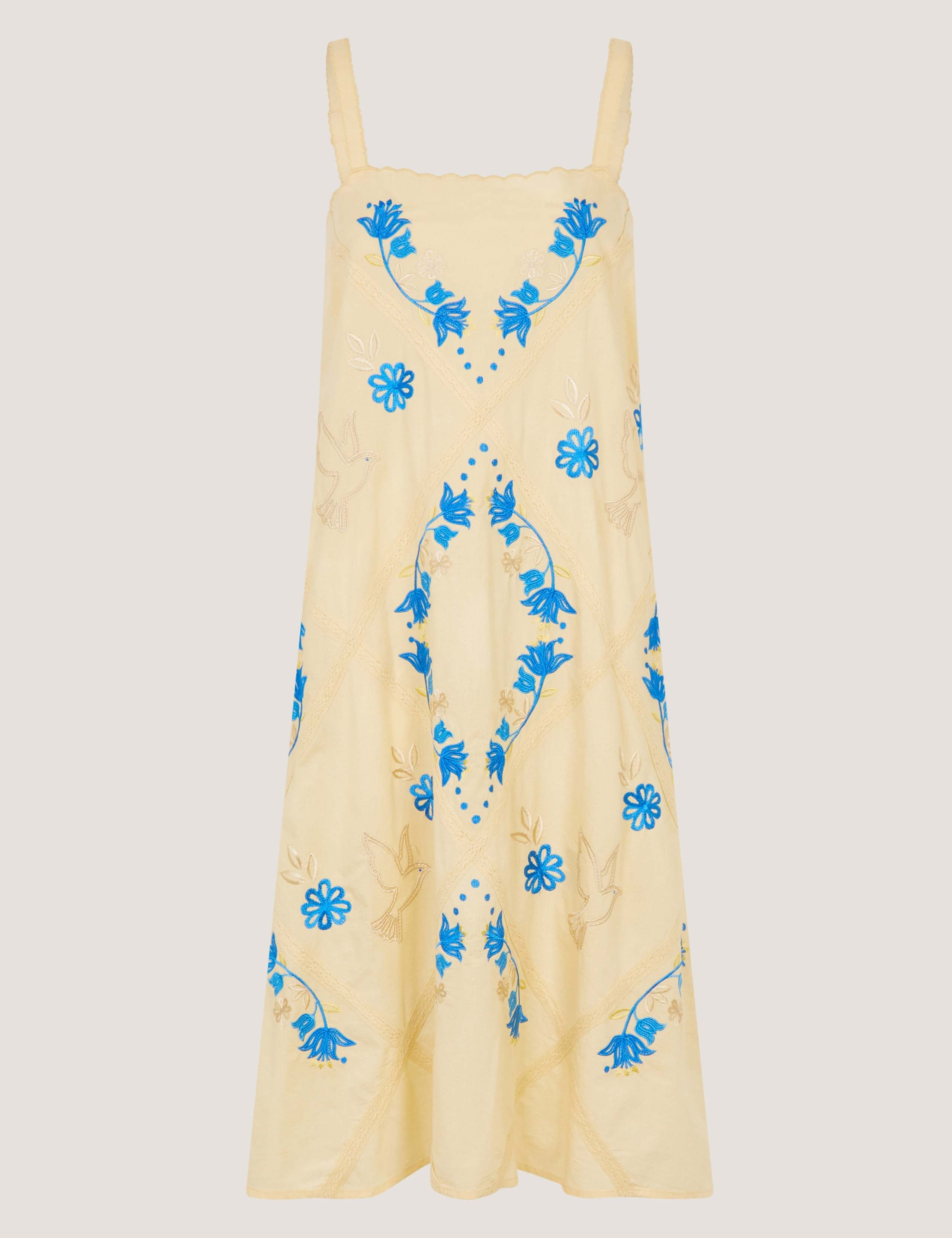 Pure Cotton Embroidered Square Neck Dress 2 of 7