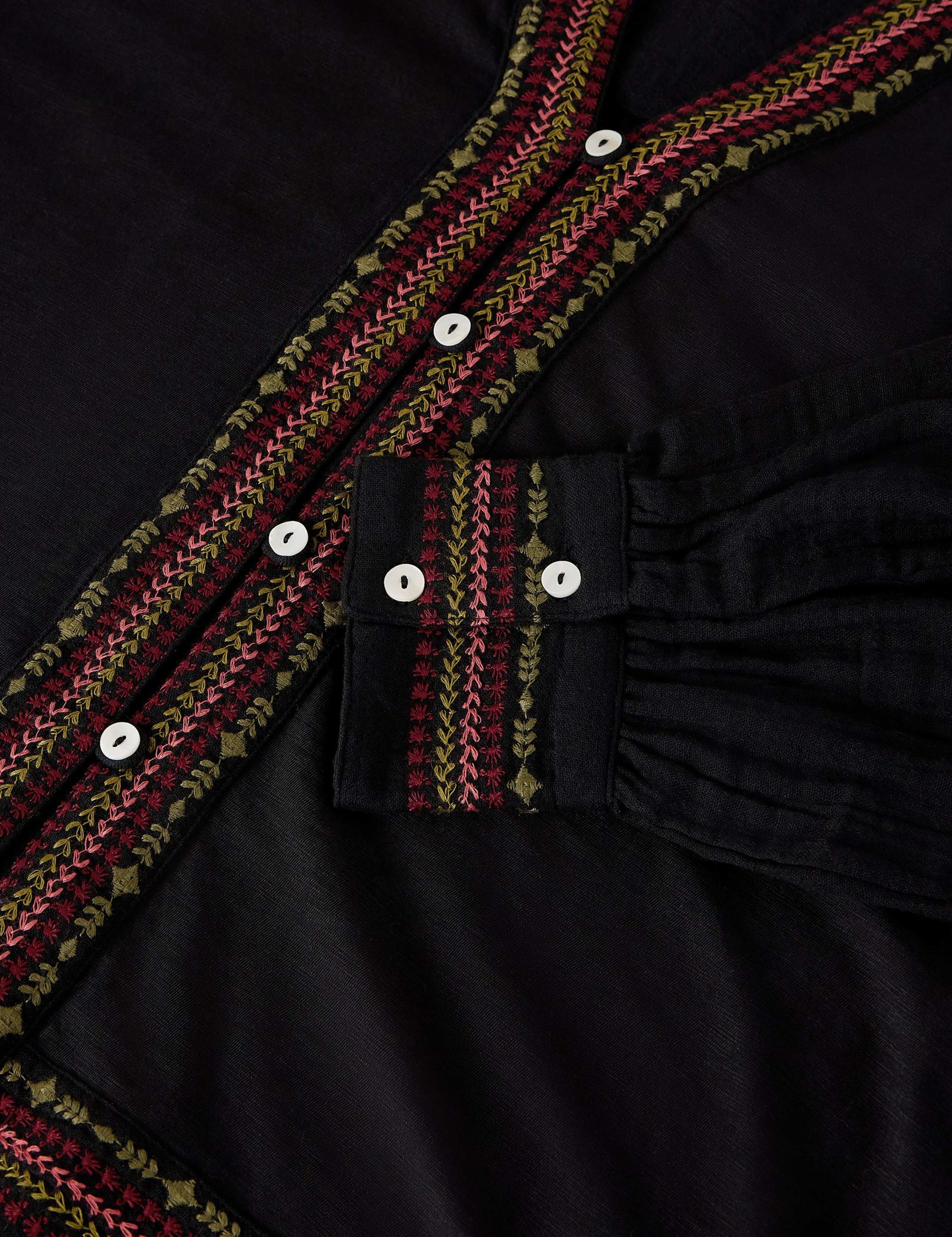 Embroidered Notch Neck Cotton Top 6 of 6