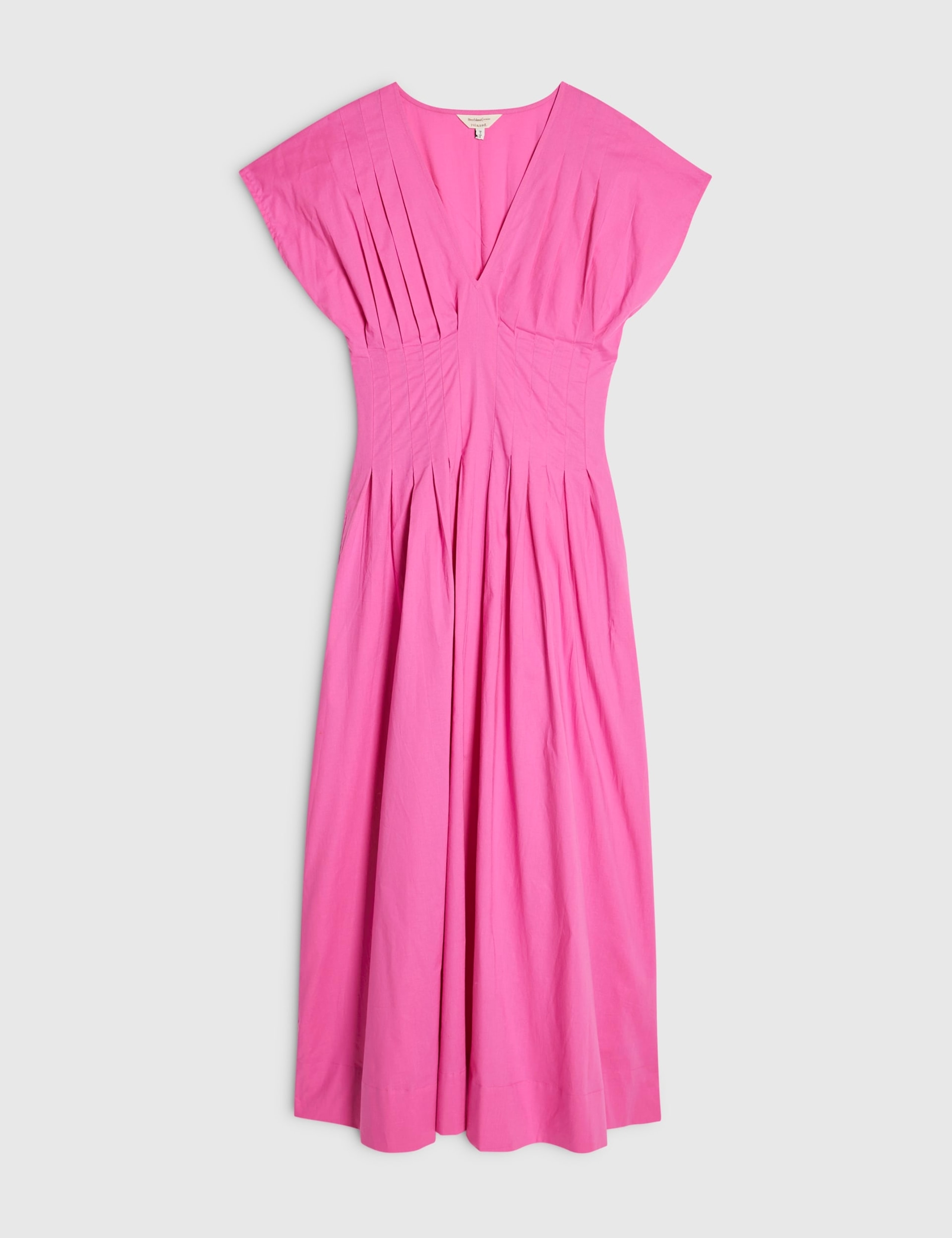 Pure Cotton V-Neck Midi Waisted Dress 2 of 3