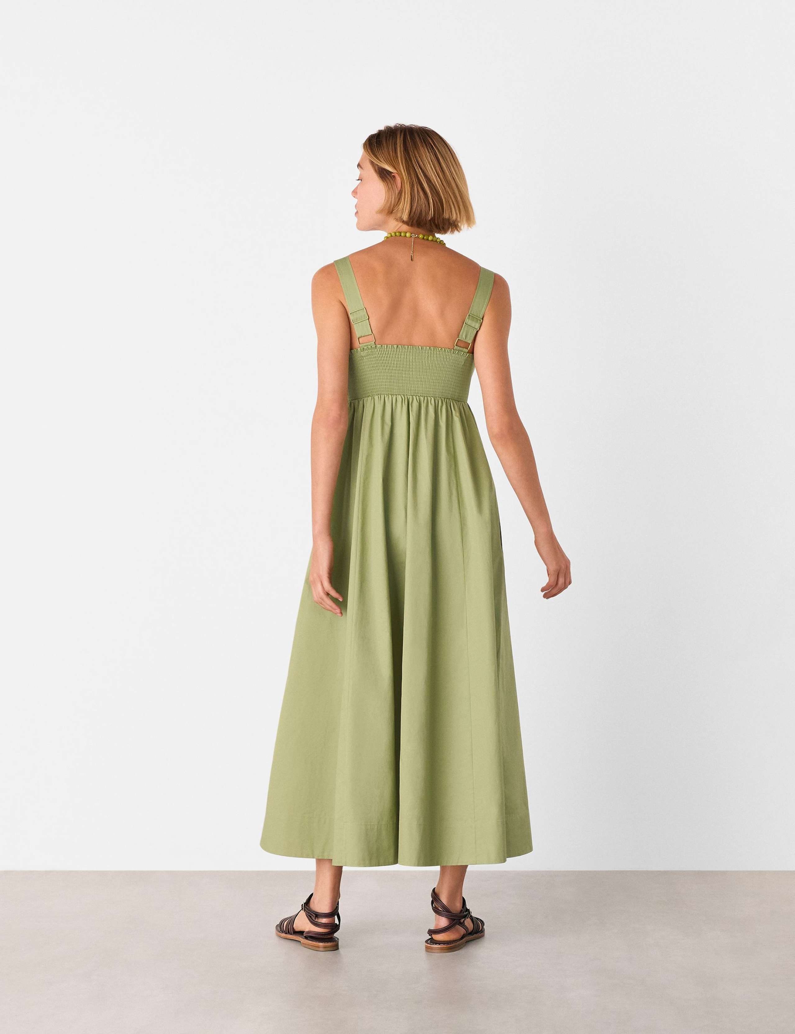 Pure Cotton Square Neck Midi Skater Dress 3 of 4