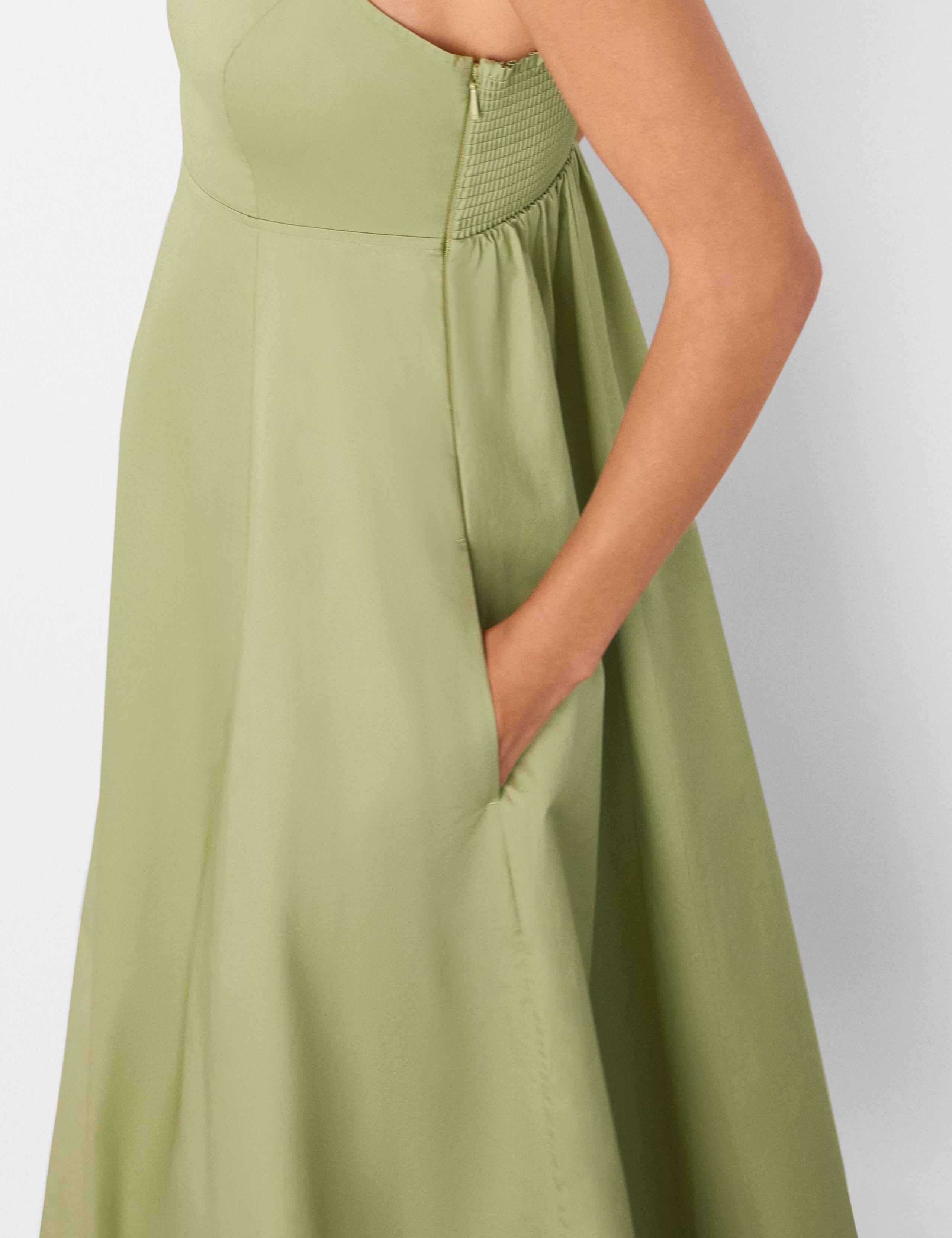 Pure Cotton Square Neck Midi Skater Dress 4 of 4