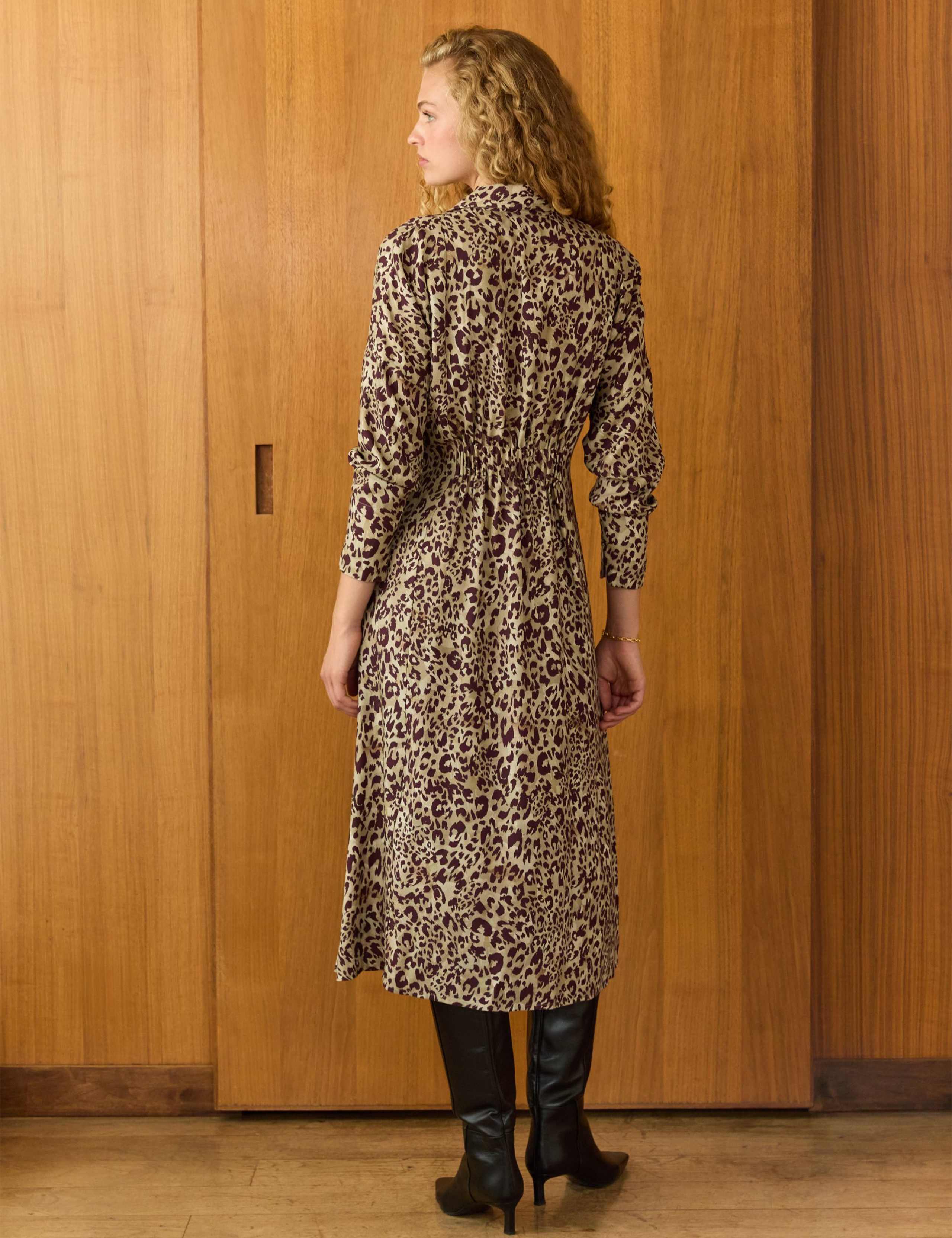 Leopard Print Midaxi Shirt Dress 2 of 3
