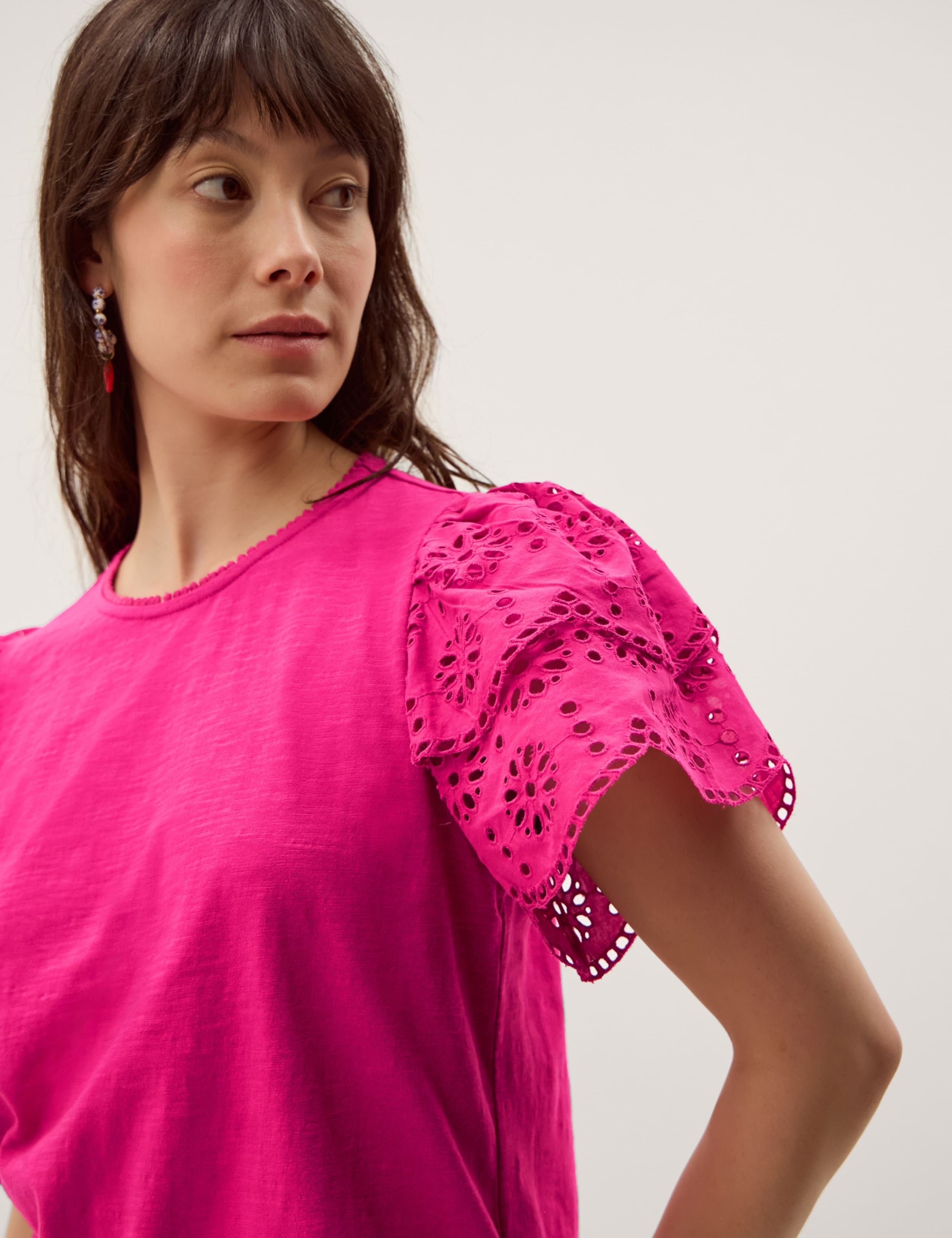 Pure Cotton Jersey Broderie T-Shirt 4 of 4