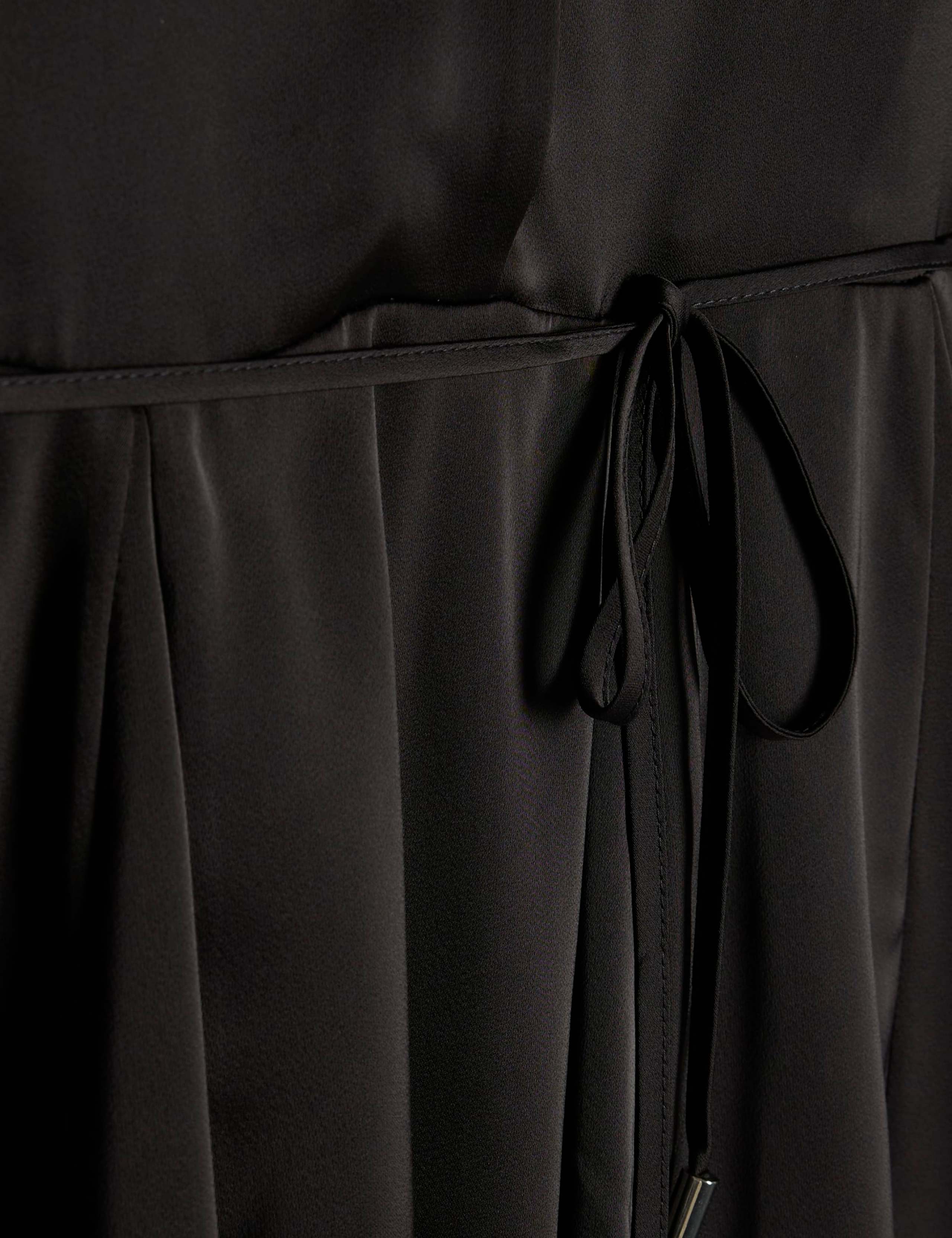 Satin Collared Tie Waist Mini Shirt Dress 6 of 6
