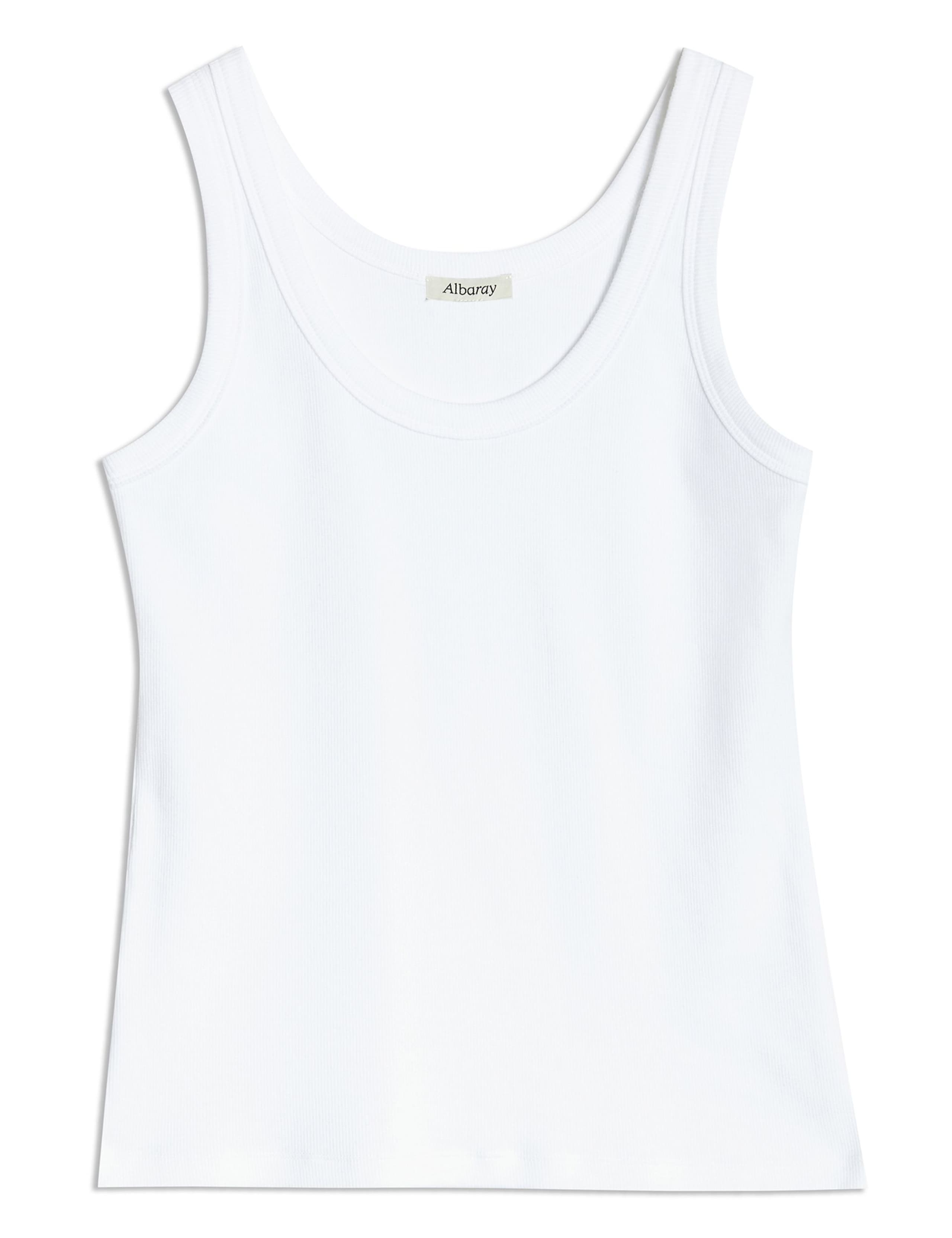 Cotton Rich Ribbed Scoop Neck Vest 2 of 5