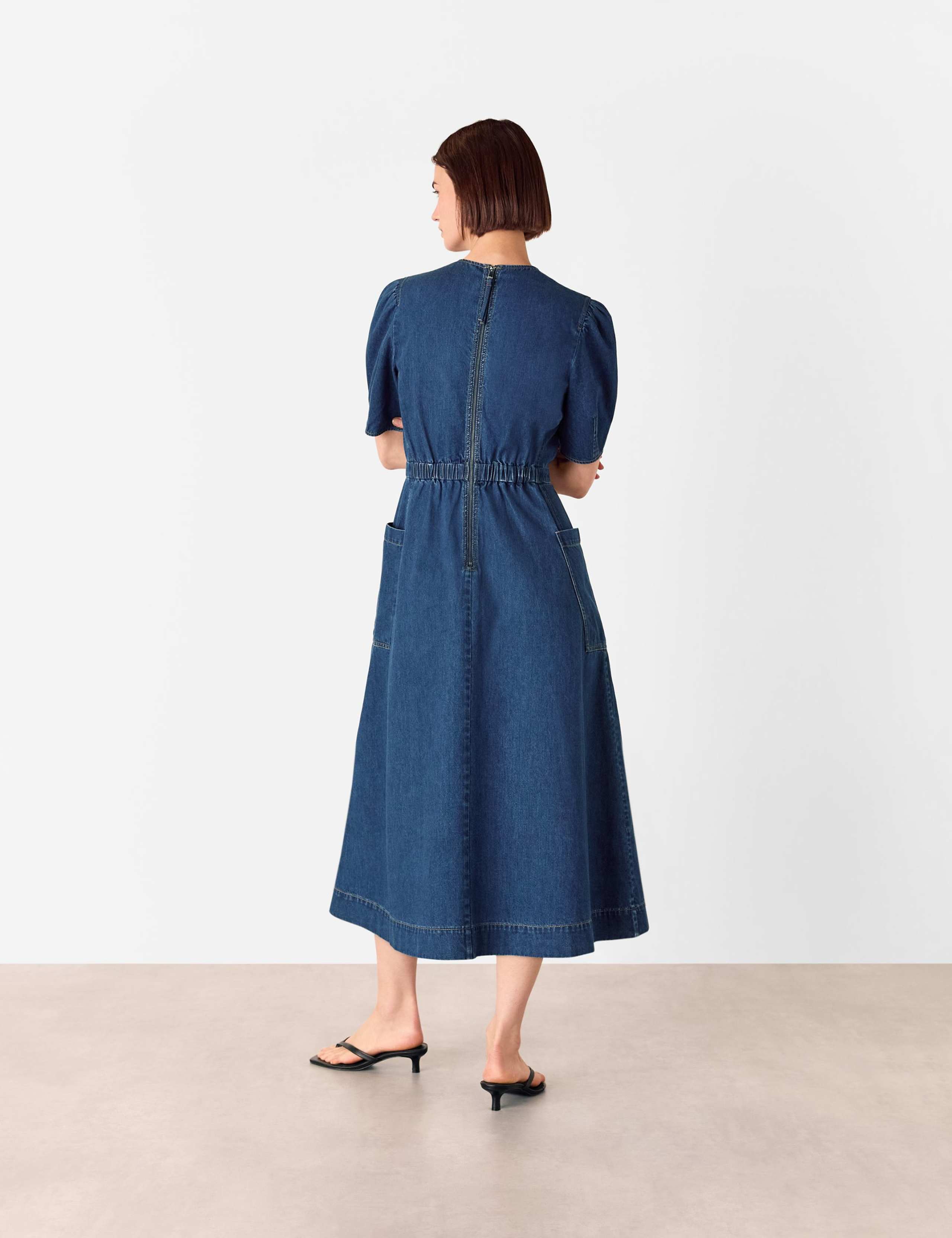 Denim Midi Skater Dress 4 of 4