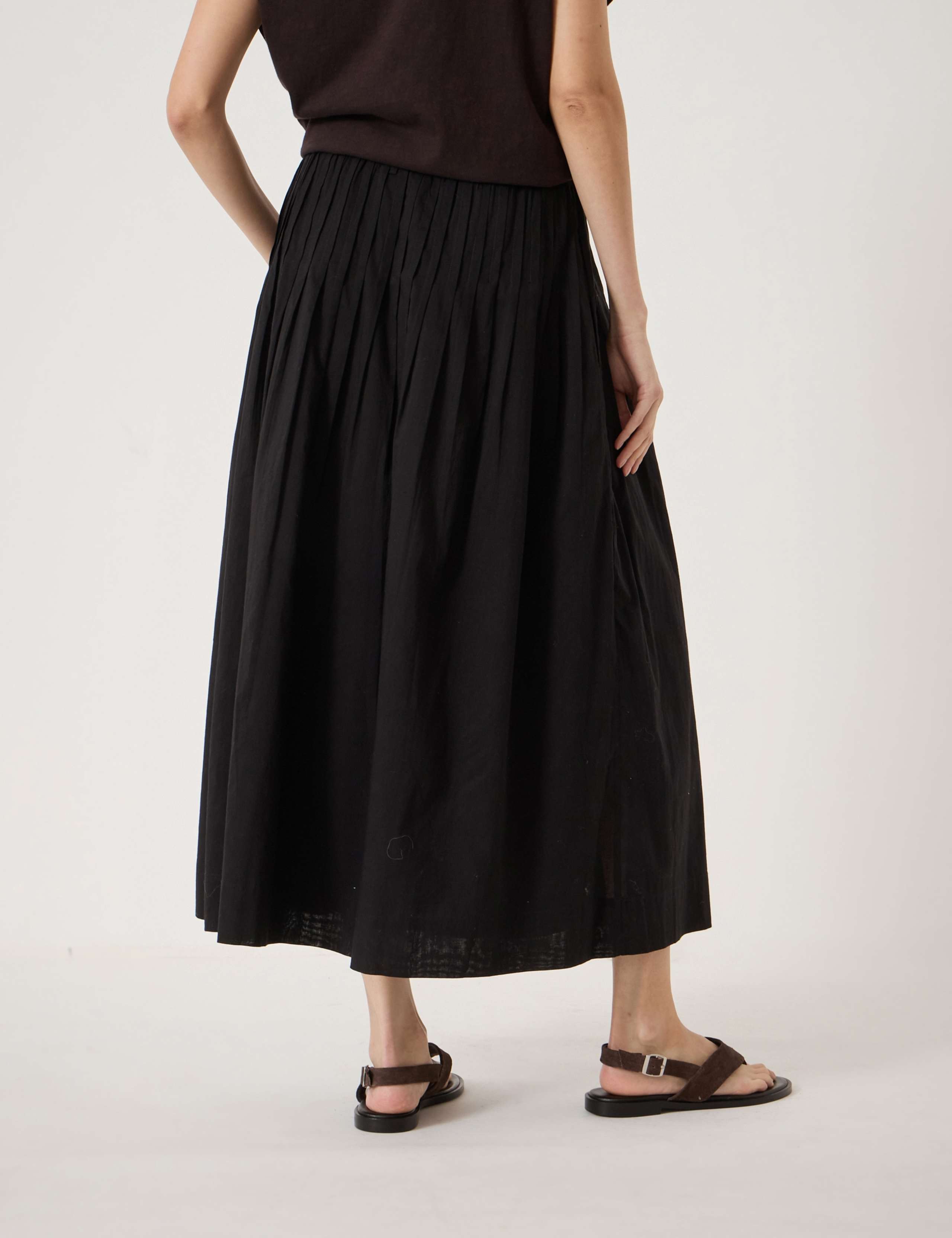 Pure Cotton Midi A-Line Skirt 3 of 6