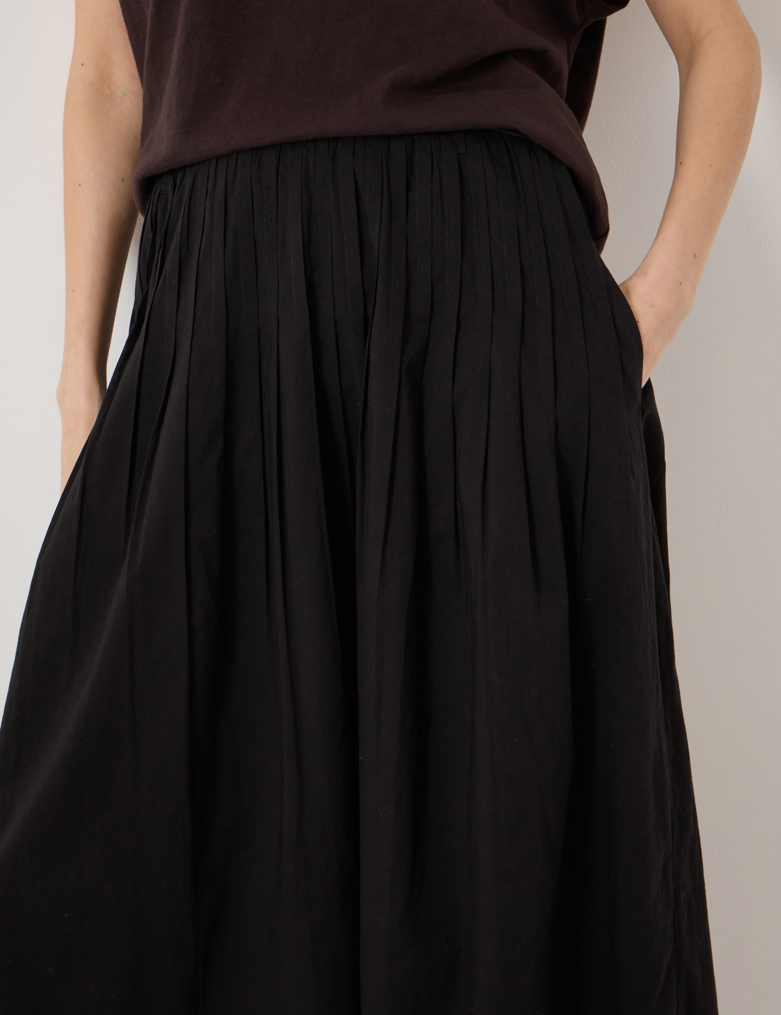 Pure Cotton Midi A-Line Skirt 4 of 6