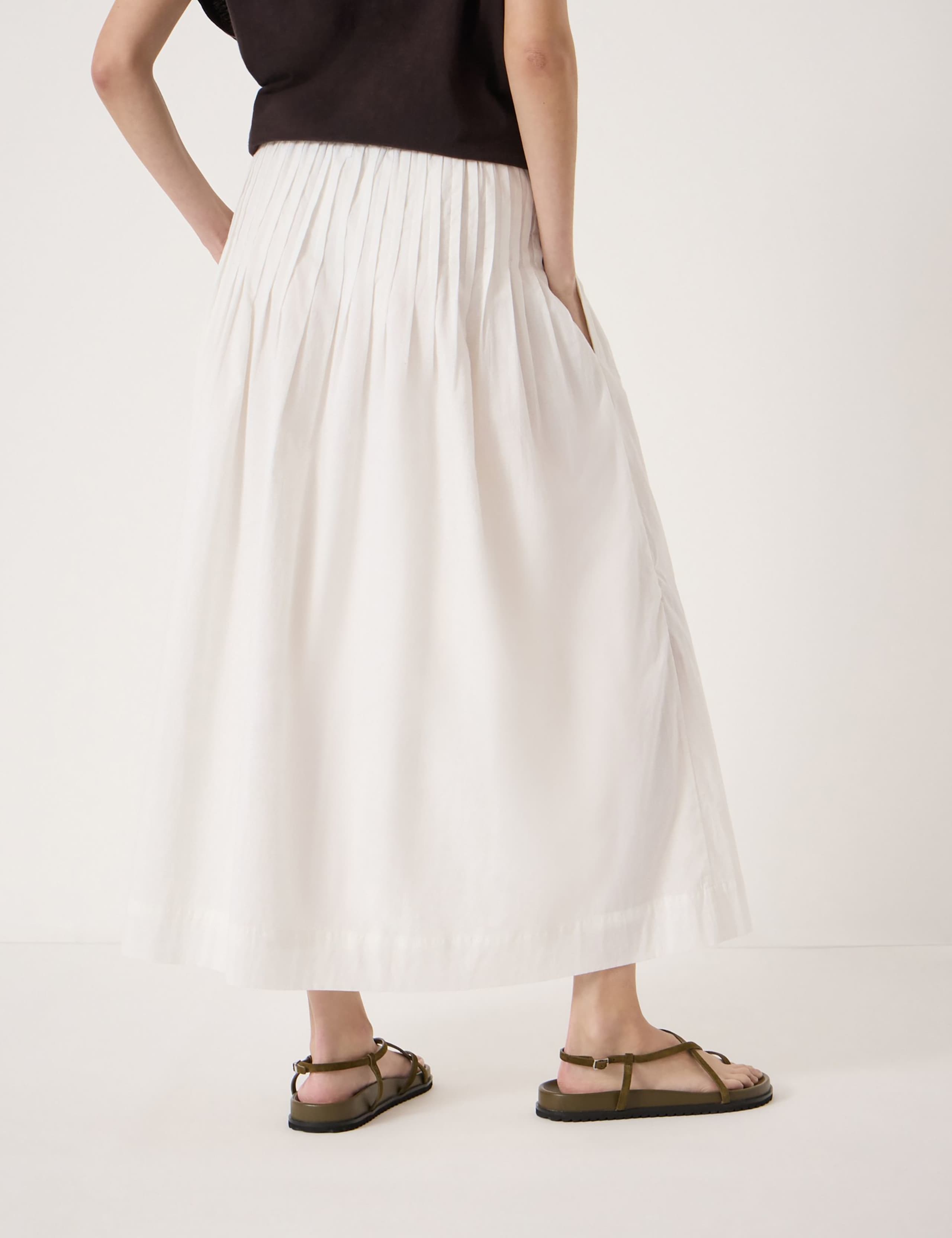 Pure Cotton Midi A-Line Skirt 4 of 5
