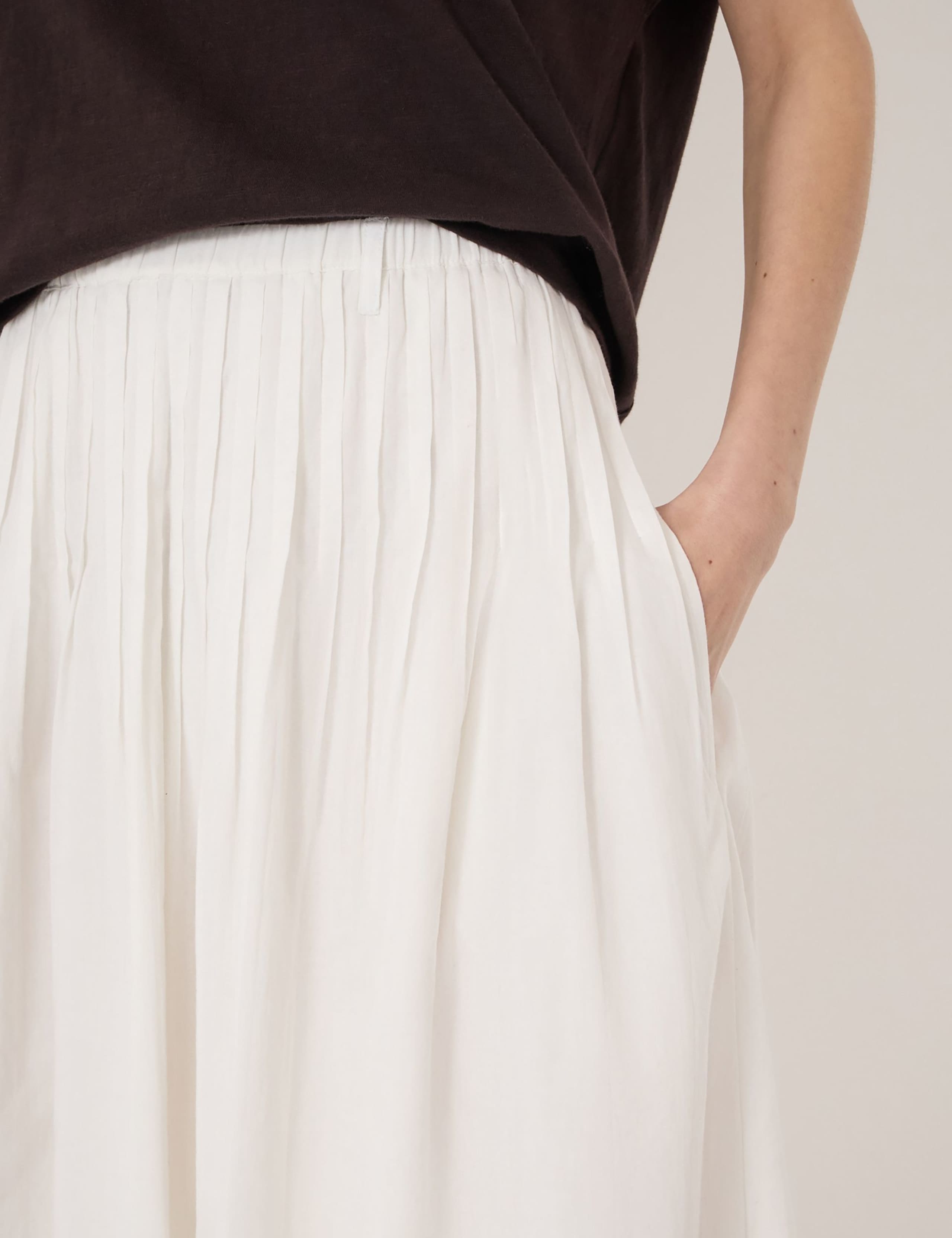 Pure Cotton Midi A-Line Skirt 5 of 5