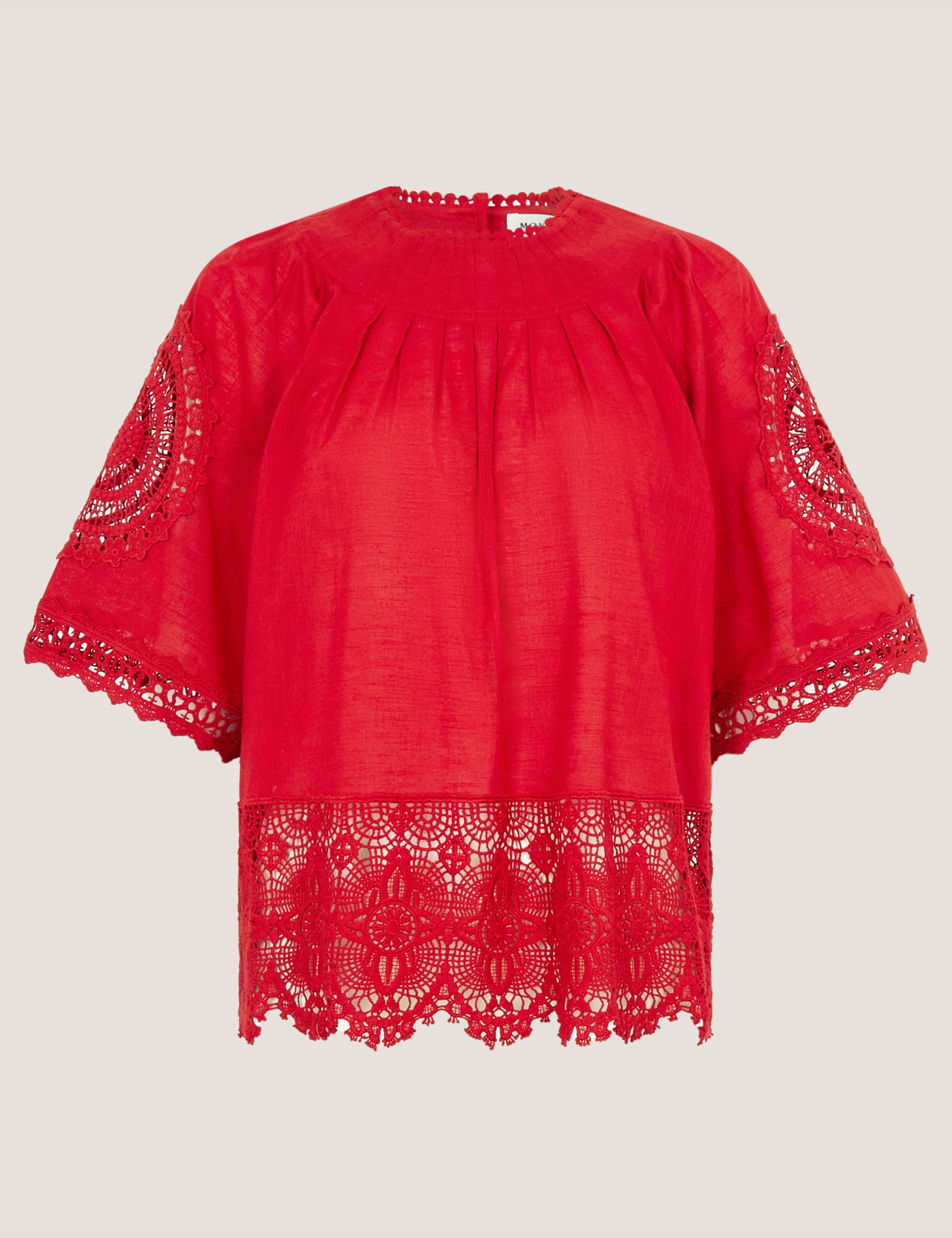 Pure Cotton Broderie High Neck Top 2 of 5